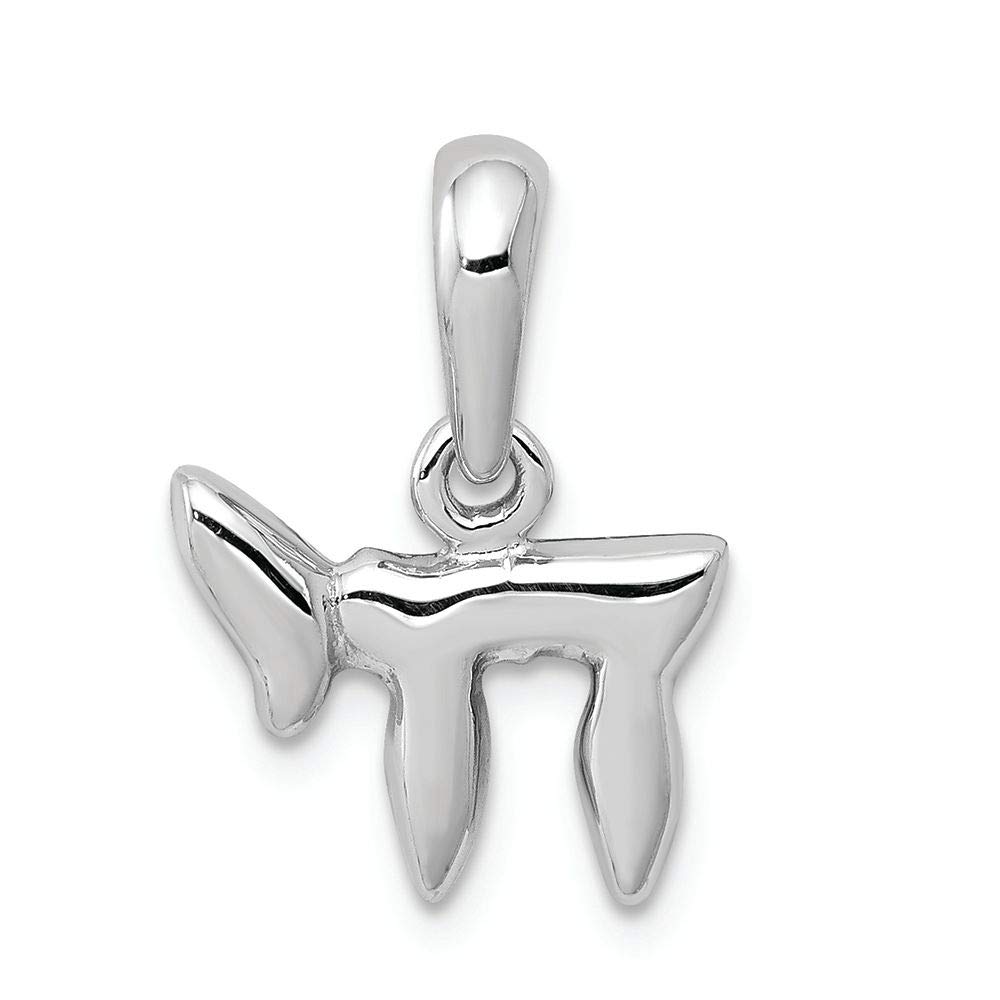 14K White Gold Chai (Life) Charm Pendant - FJC Finejewelers - Elegant Jewish Symbol for Necklace, Bracelet & Gift Giving