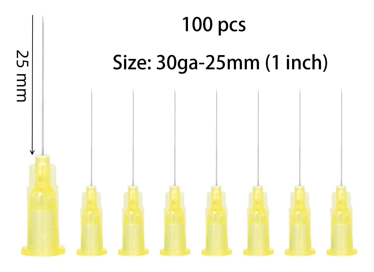 100 Pcs 1inch 30Ga Precision Glue Dispensing Needles - Measuring & Refilling Accessories for Ink, Perfume, Plants, Lab & Industrial Use - Ideal for DIY Crafts, Cosmetics & Scientific Applications