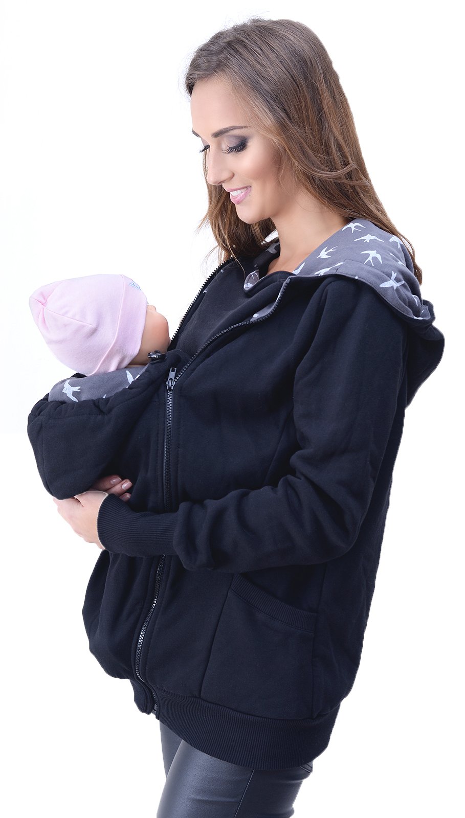 Mija Maternity Warm Hoodie Jacket Sweatshirt for Baby Carriers - Soft Fleece Nursing Hoodie for Moms, Winter Pregnancy Outerwear, Cozy Breastfeeding Cover for Newborns - Perfect for Outdoor Walks, Shopping & Babywearing