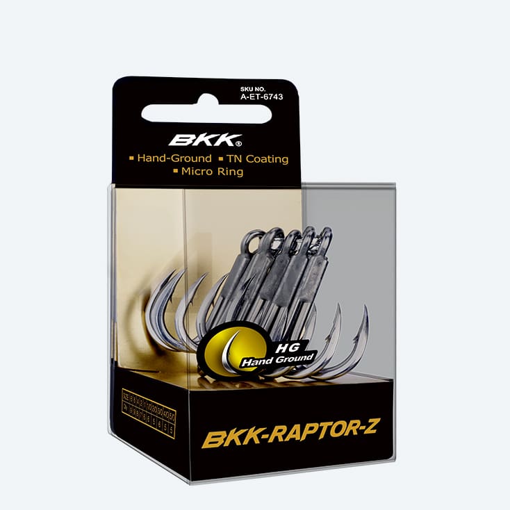 BKK Raptor Z Treble Fishing Hooks - Sharp High Carbon Steel Hooks for Bass, Trout, and Saltwater Fishing - Perfect for Freshwater and Saltwater Anglers