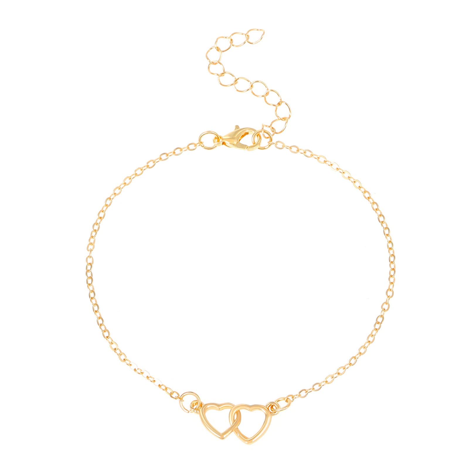 JMEDITIC Simple Love Heart Anklet for Women - Elegant Hollow Heart Design Gold Ankle Bracelet - Perfect for Beach, Summer, Boho Style & Everyday Wear (One Size)