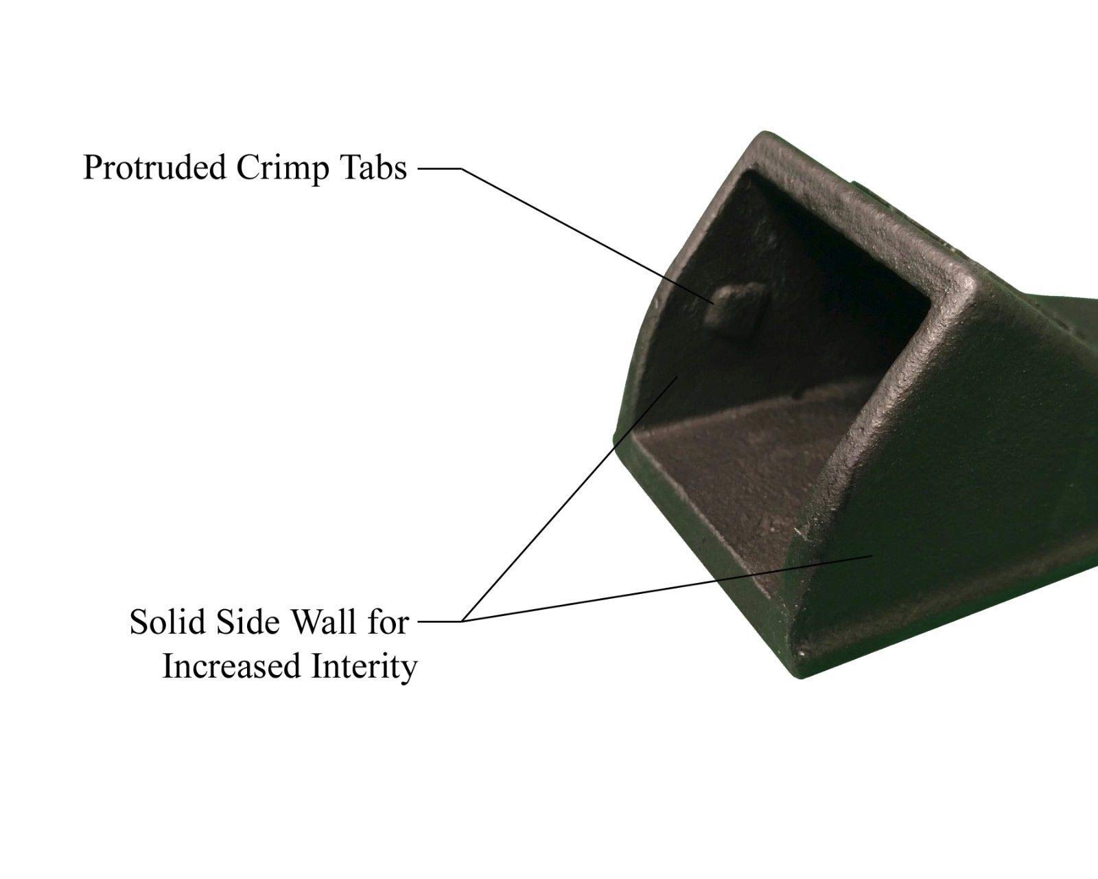 4-Pack Hensley Style Heavy Duty Crimp-On Tiger Rock Point Bucket Teeth - T3C Replacement for Excavator & Loader - Perfect for Mining, Trenching & Construction Work
