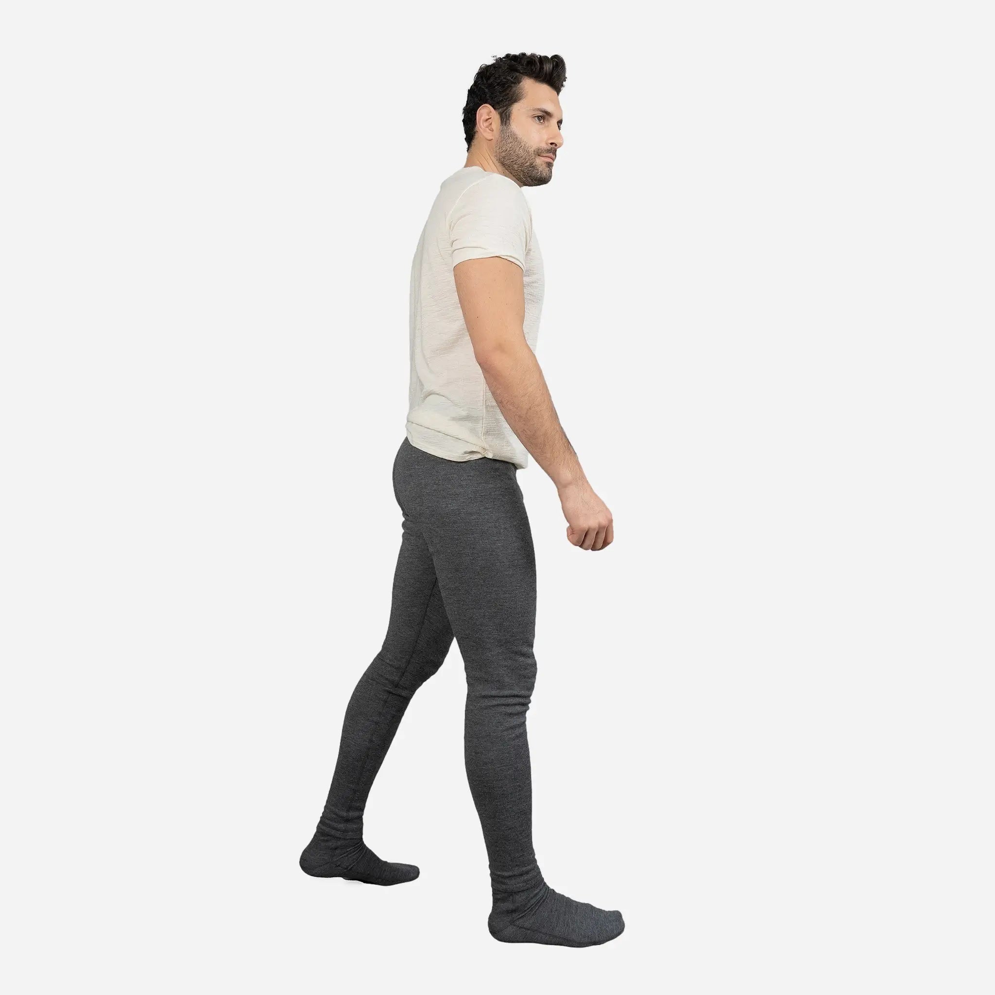 Premium Men's Alpaca Wool Leggings - 300 Lightweight Thermal Base Layer for Hiking, Skiing & Winter Sports - Soft & Breathable Cold Weather Underwear
