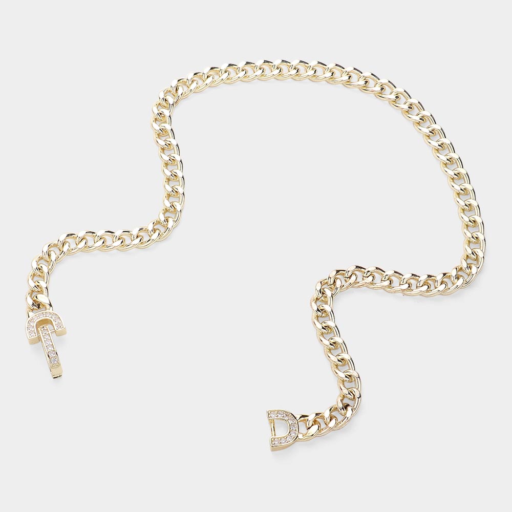 14K Gold Plated Cubic Zirconia Paved Lock Chain Necklace for Women - Elegant Layering Piece for Everyday Wear & Special Occasions