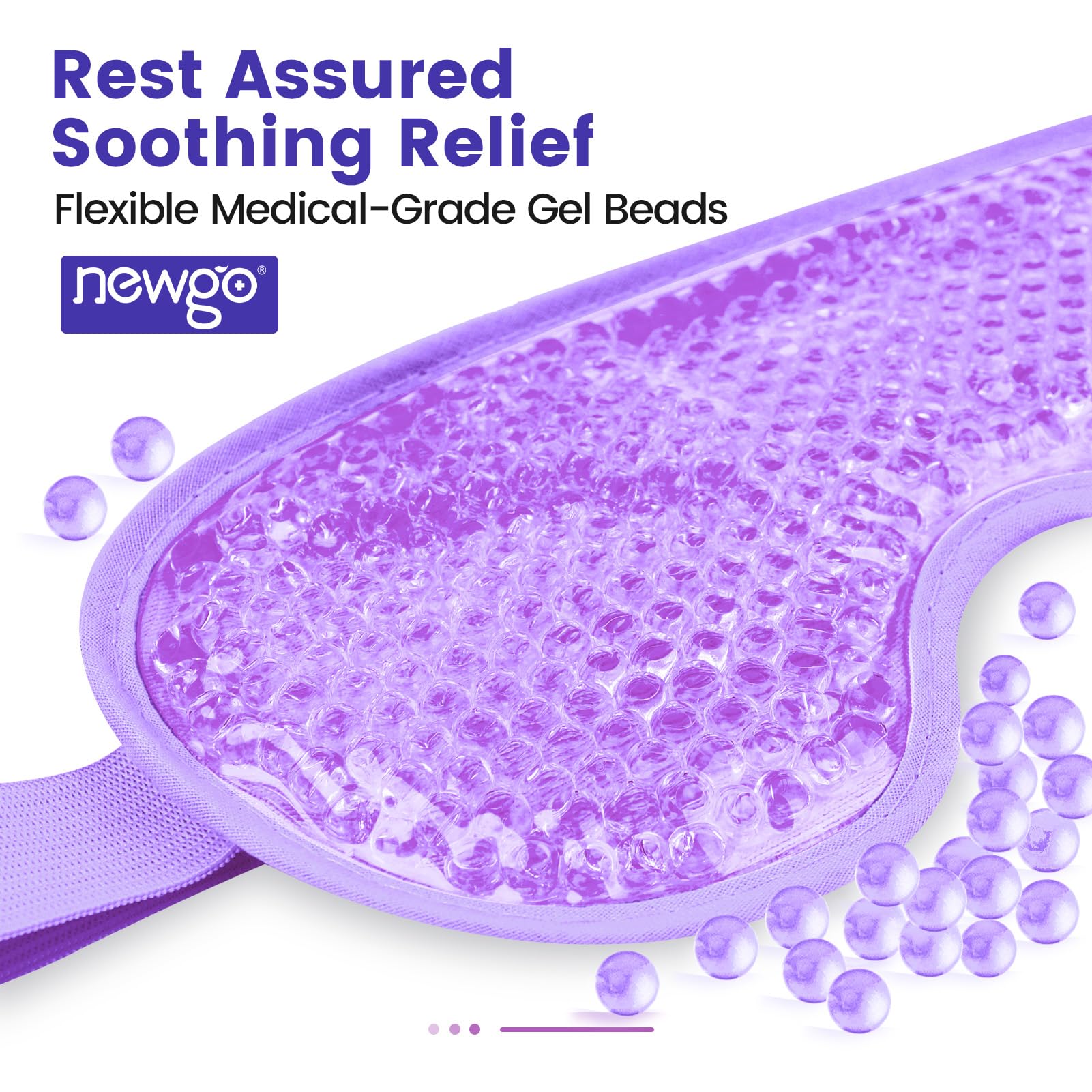 Cooling Gel Eye Mask for Puffy Eyes & Dark Circles Relief - Reusable Cold Compress with Soft Plush Backing for Migraine, Stress & Tired Eyes - Perfect for Sleeping, Travel & Office Use - Purple