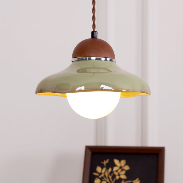 Edmund Ceramics Pendant Light - Handcrafted Modern Hanging Lamp for Kitchen Island, Dining Room & Bedroom Lighting Decor
