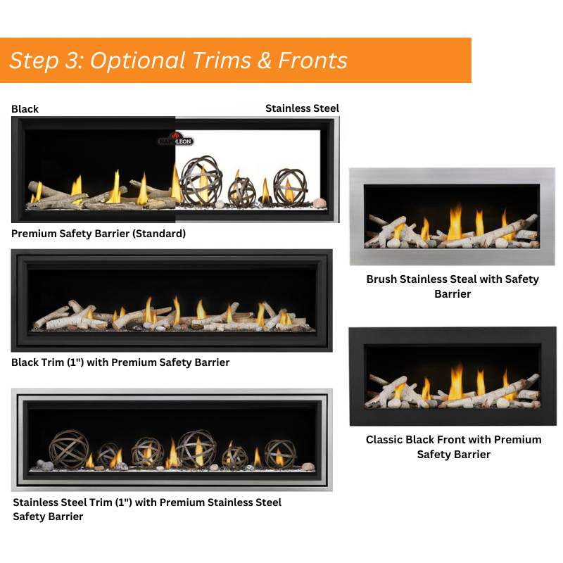 Napoleon Vector 74 Linear Direct Vent Gas Fireplace - LV74N | Modern Home Heating Solution for Living Rooms & Patios