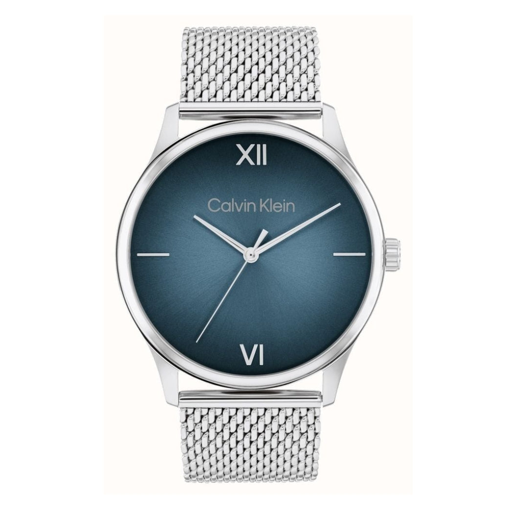 Calvin Klein Ascend Blue Dial Men's Watch with Steel Mesh Bracelet - 25200450 - Perfect for Business, Casual & Formal Wear