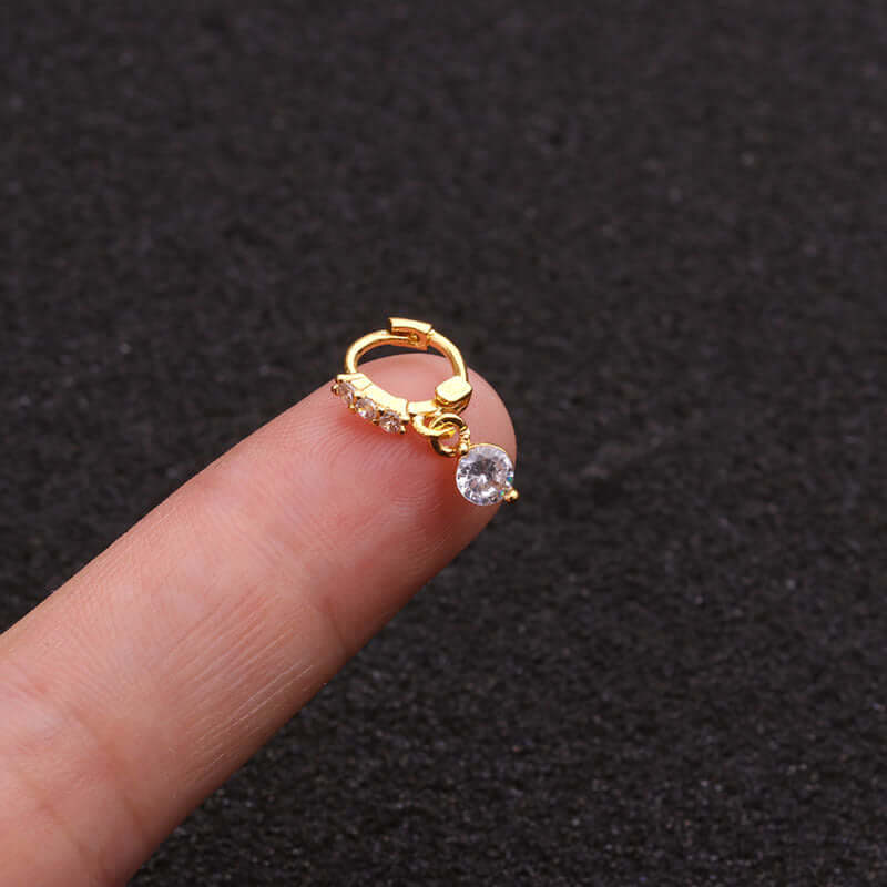 18K Small Gold Cartilage Hoop Huggie Earrings with Animal Charms | Cartilage Piercing Jewelry for Women | Perfect for Everyday Wear and Special Occasions | HSPJ19117