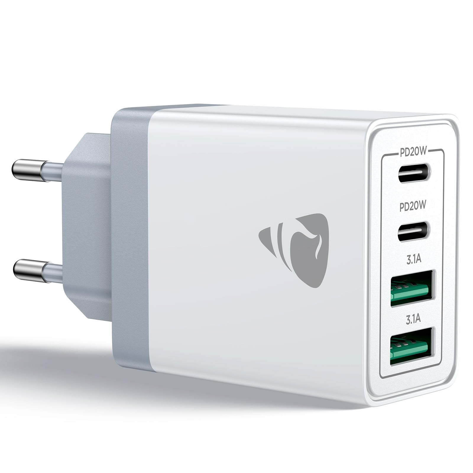 Aioneus 40W 4-Port USB C Fast Charger with PD 3.0 - Dual USB-C & USB-A Ports for iPhone 16/15/14 Pro Max/13/12/11/SE/XS/XR/8/7, Samsung Galaxy - Perfect for Home, Office & Travel Charging Multiple Devices Simultaneously