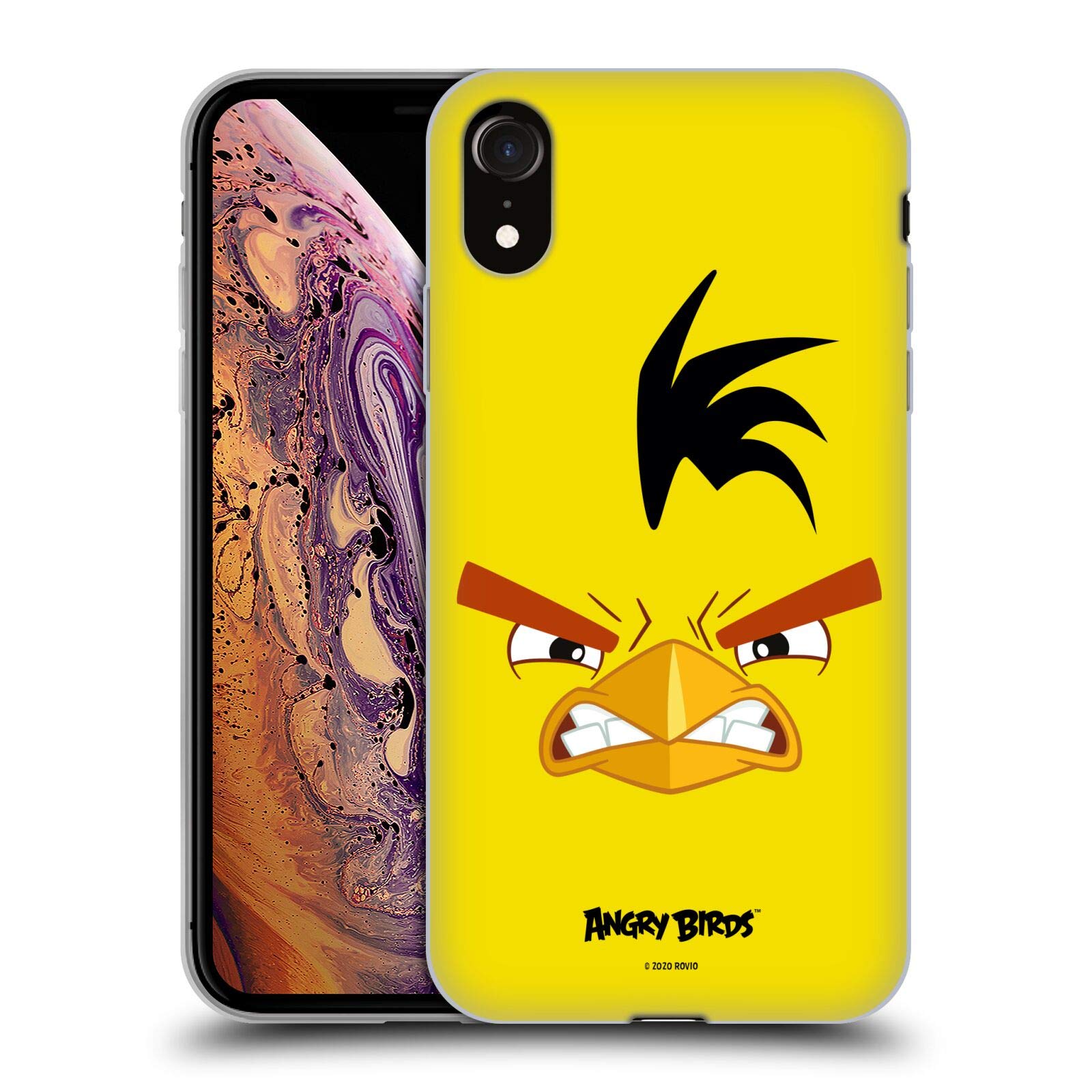 Officially Licensed Angry Birds Chuck Full Face Soft Gel Case for Apple iPhone XR - Durable Protective Cover with Fun Character Design, Perfect for Fans, Kids, and Everyday Use