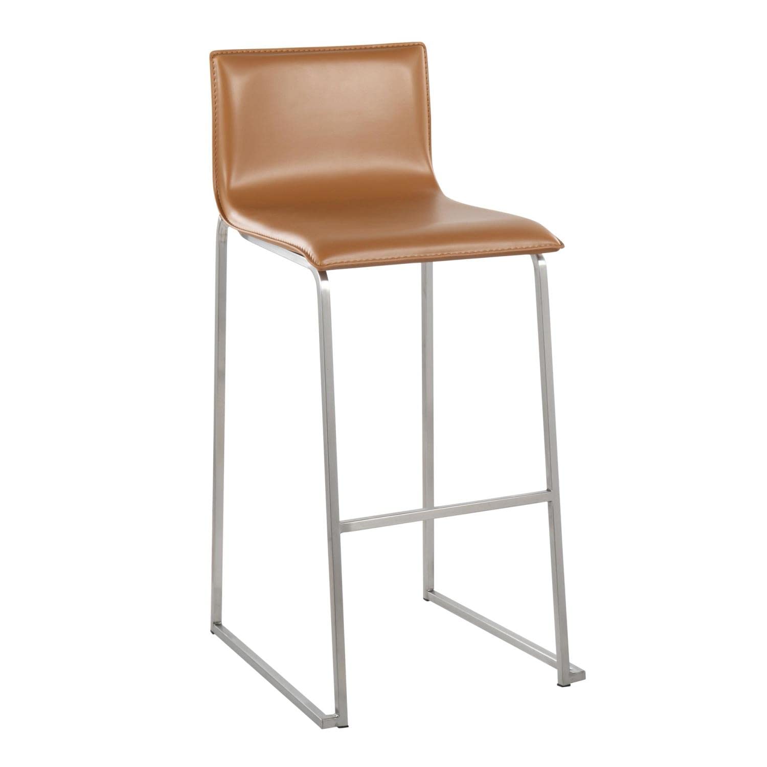 LumiSource Mara Bar Stool Set of 2 - Modern Counter Height Bar Chairs with Back Support - Perfect for Kitchen Island, Breakfast Nook & Home Bar Decor