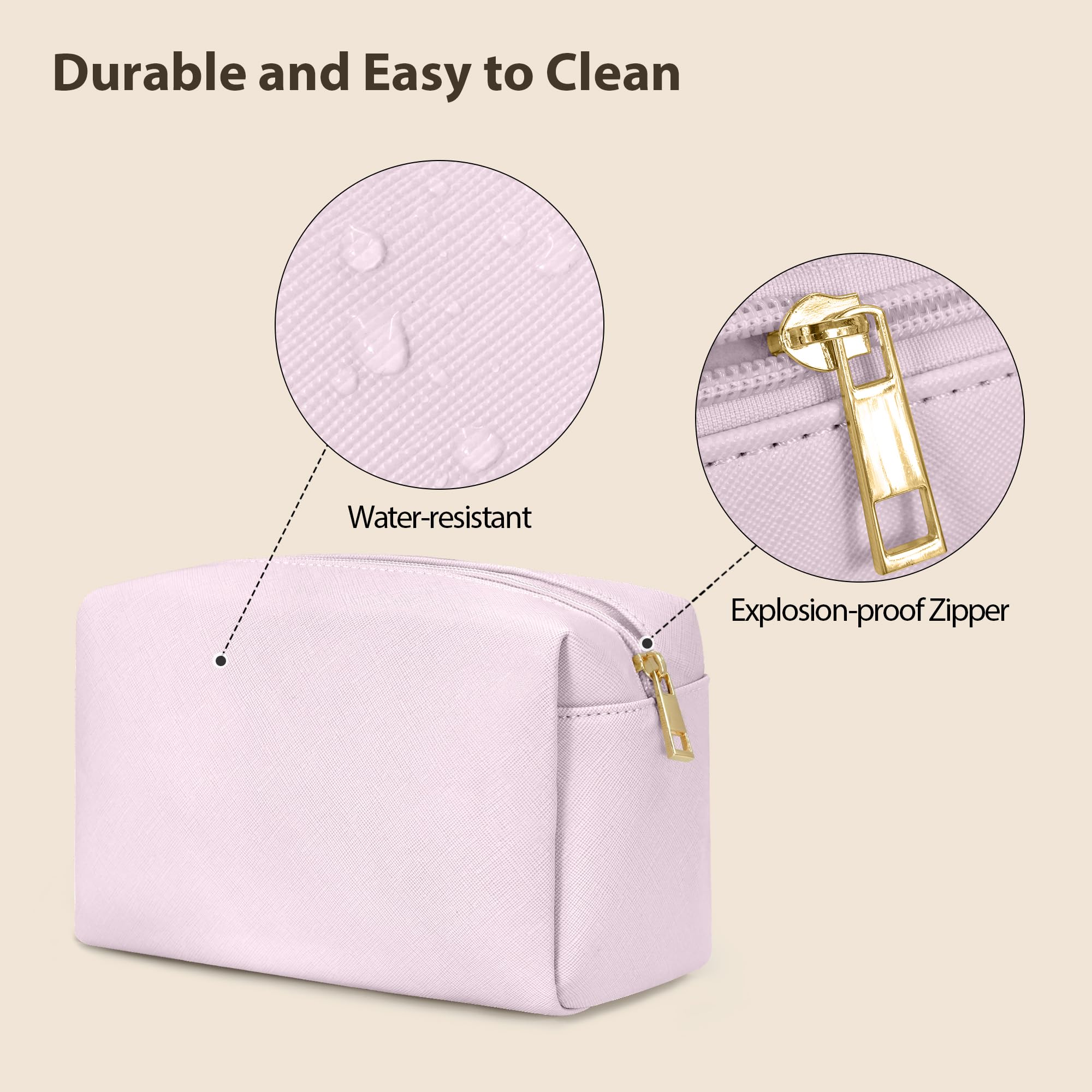 Waterproof PU Leather Travel Toiletry Bag for Women - Large Cosmetic Organizer with Packing Cubes, Makeup & Toiletries Accessories (Pink) | Perfect for Air Travel, Gym, Camping & Weekend Getaways