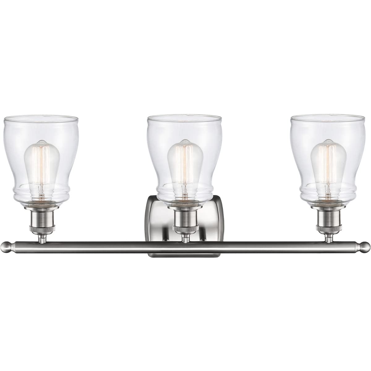 Ellery 3-Light Bathroom Vanity Light in Brushed Satin Nickel - Ballston Collection - Energy Efficient LED Lighting for Modern Bathrooms & Powder Rooms