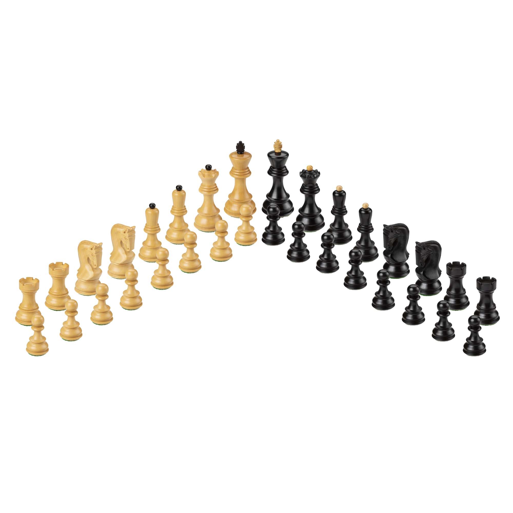 Bobby Fischer Zagreb Ebonized & Boxwood Chess Set - 3.75 Inch King, Premium Weighted Wooden Chess Pieces, European Staunton Style | Luxury Tournament Chess Set for Adults | Perfect for Home Decor, Office Display & Competitive Play