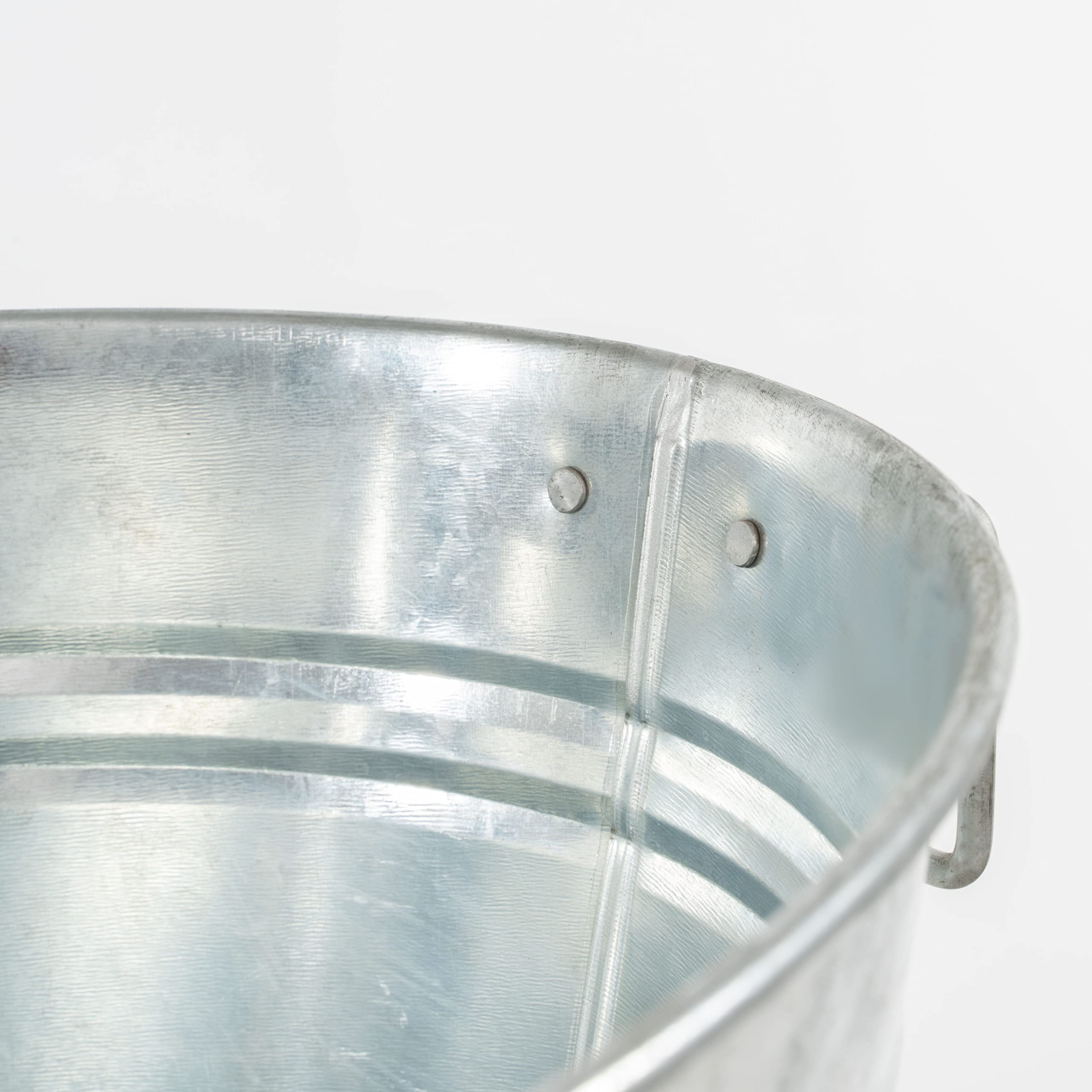 Simple Elements 6 Gallon Galvanized Metal Tub - Multi-Purpose Ice Bucket & Beverage Cooler for Parties, Weddings, BBQ, Outdoor Events - Rustic Farmhouse Decor - 19.25