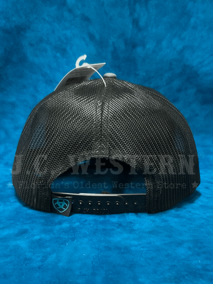 Ariat A300085907 Bull Skull Patch Cap - Charcoal Grey Cowboy Hat for Men - Perfect for Rodeo, Ranch Work & Western Fashion