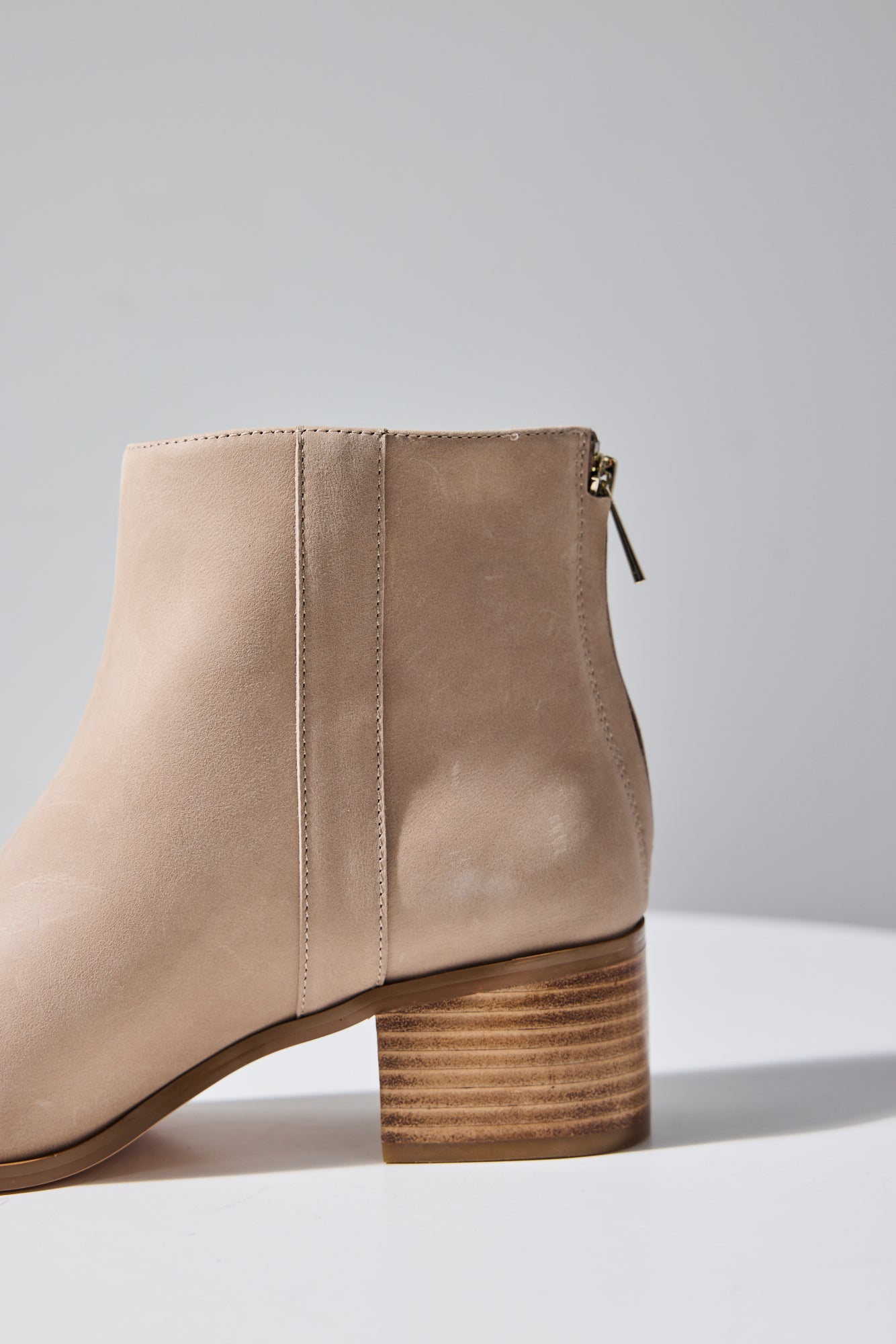 Edith Women's Mushroom Burnished Leather Low Boots - Stylish Ankle Booties for Fall & Winter Fashion, Casual Outings & Office Wear