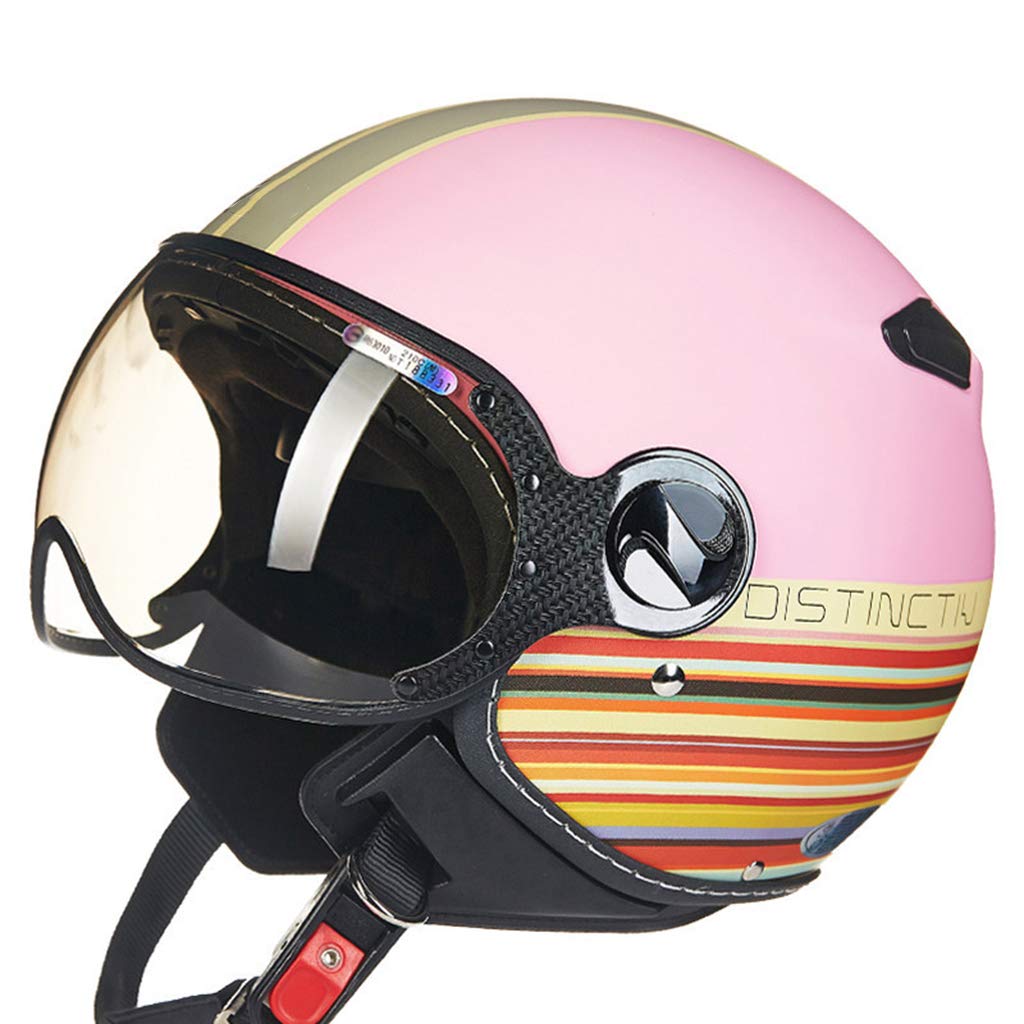 **Vintage Style 3/4 Retro Motorcycle Half Helmet - DOT Approved Open Face Helmet for Men & Women - Cruiser, Chopper, Moped, Scooter & ATV - Breathable & Safe for Street Riding, Four Seasons Use**    *(Perfect for urban commuting, weekend rides, and vintage motorcycle enthusiasts looking for safety and style.)*
