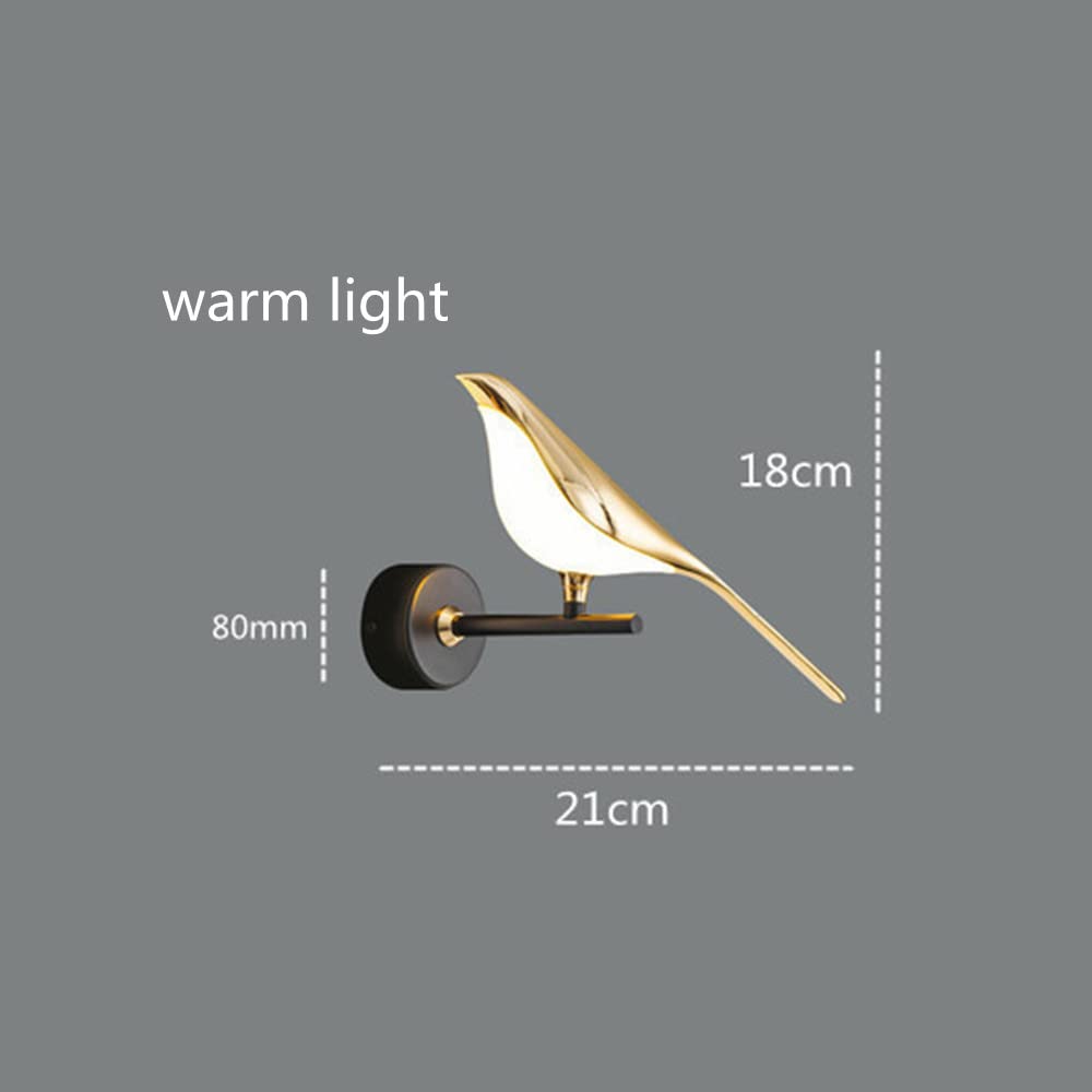 Winlams Magpie Wall Lamp - Modern Luxury LED Sconce for Living Room, TV Background & Bedside Lighting - Elegant Hotel-Style Red Bird Design (Single Warm Light, WD187) - Perfect for Bedrooms, Hallways & Cozy Reading Nooks
