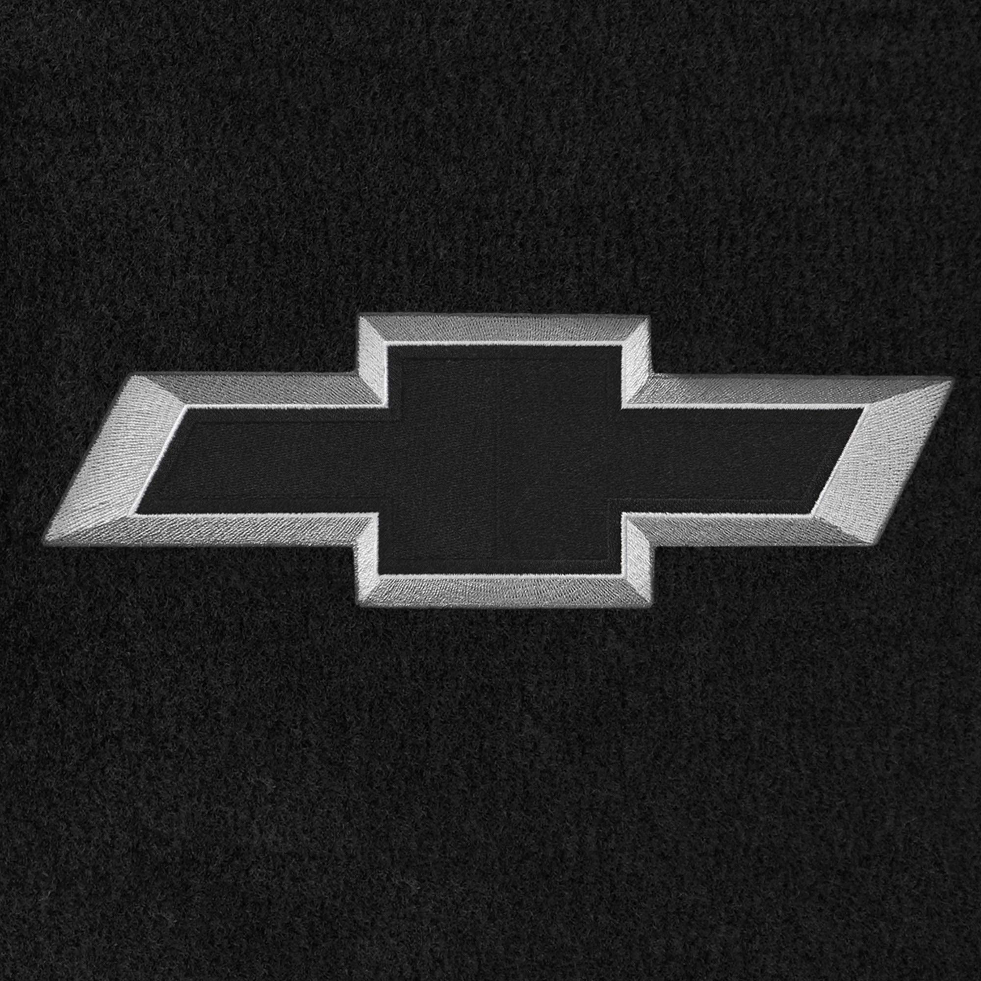 Premium Custom-Fit Carpet Floor Mats for Chevy Equinox 2018-2024 - 3-Piece Set (Front & Rear) - Charcoal with Bowtie Logo | Luxury Car Interior Accessories for Comfort & Protection