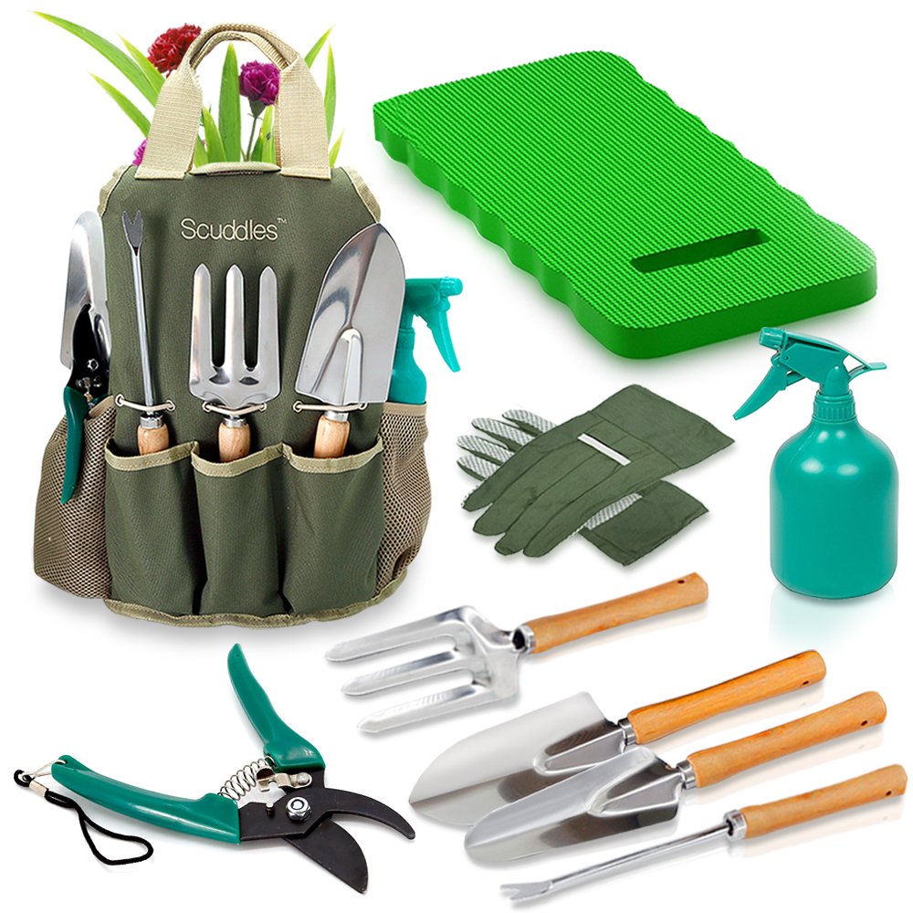 Premium Stainless Steel Gardening Tools Set for Women - 5-Piece Kit with Shovel, Trowel, Fork, Rake & Gloves | Ergonomic Garden Tools for Planting, Weeding & Landscaping | Ideal Gift for Female Gardeners