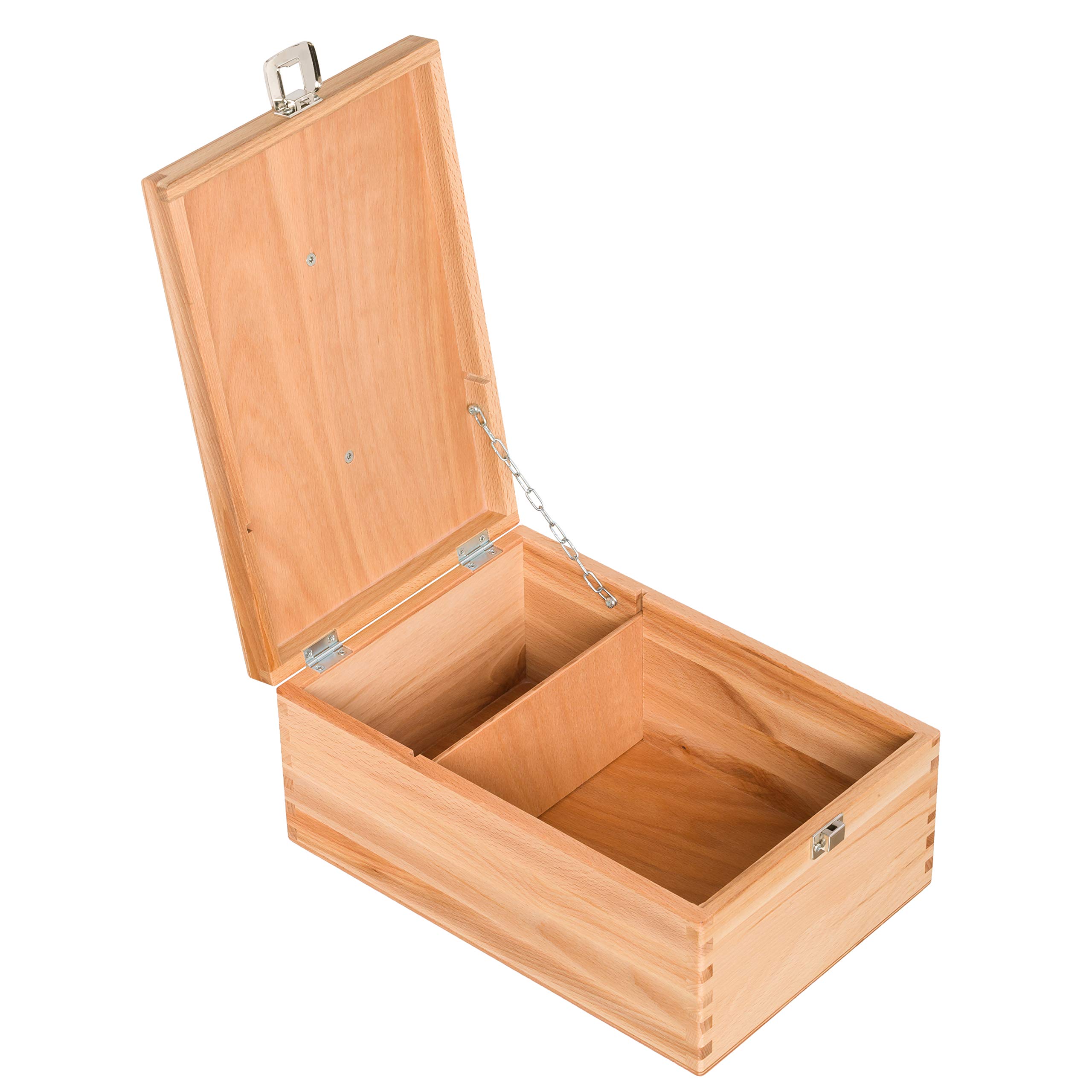 REDECKER Oiled Beechwood Shoe Cleaning Box with Folding Lid - 13.25 x 9 x 5.75 Inches - Wooden Shoe Shine Storage Box for Boots & Dress Shoes - Vintage Style Home & Office Shoe Care Organizer