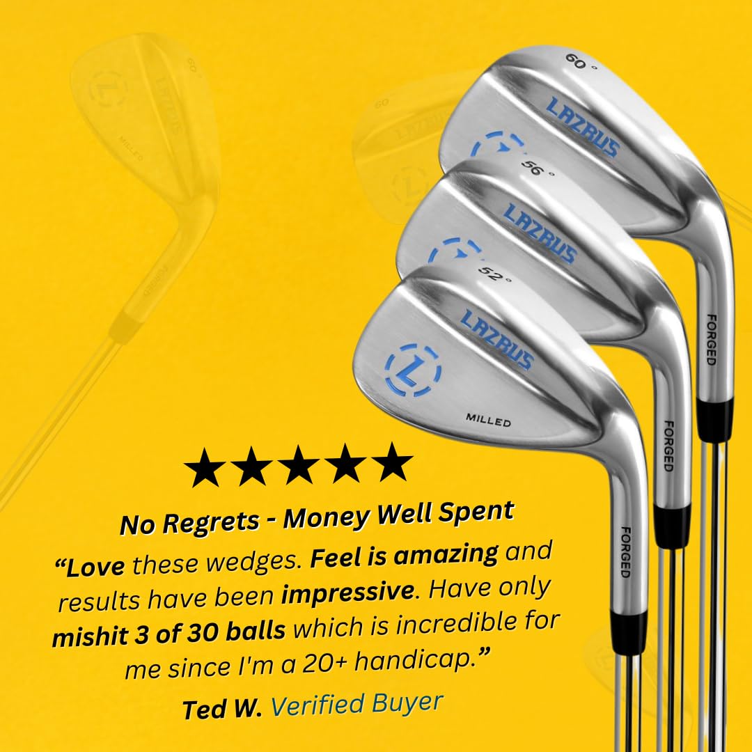 Premium Forged Golf Wedge Set for Men - 52, 56, 60 Degree Wedges with Milled Face for Maximum Spin Control | Ideal for Short Game Precision, Bunker Shots & Approach Play | Perfect Golf Gift for Players
