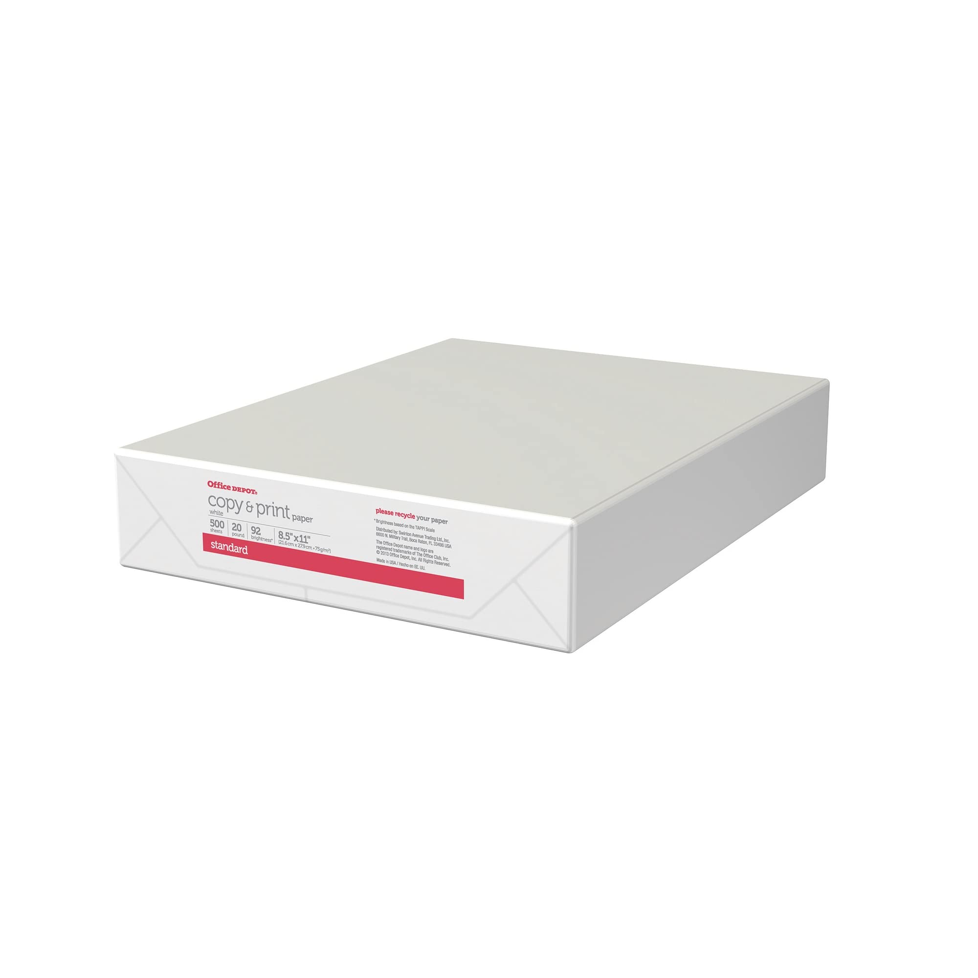 Office Depot® Multi-Use Printer & Copy Paper, 1 Ream (500 Sheets) - 20 Lb, 92 Brightness, Letter Size (8.5