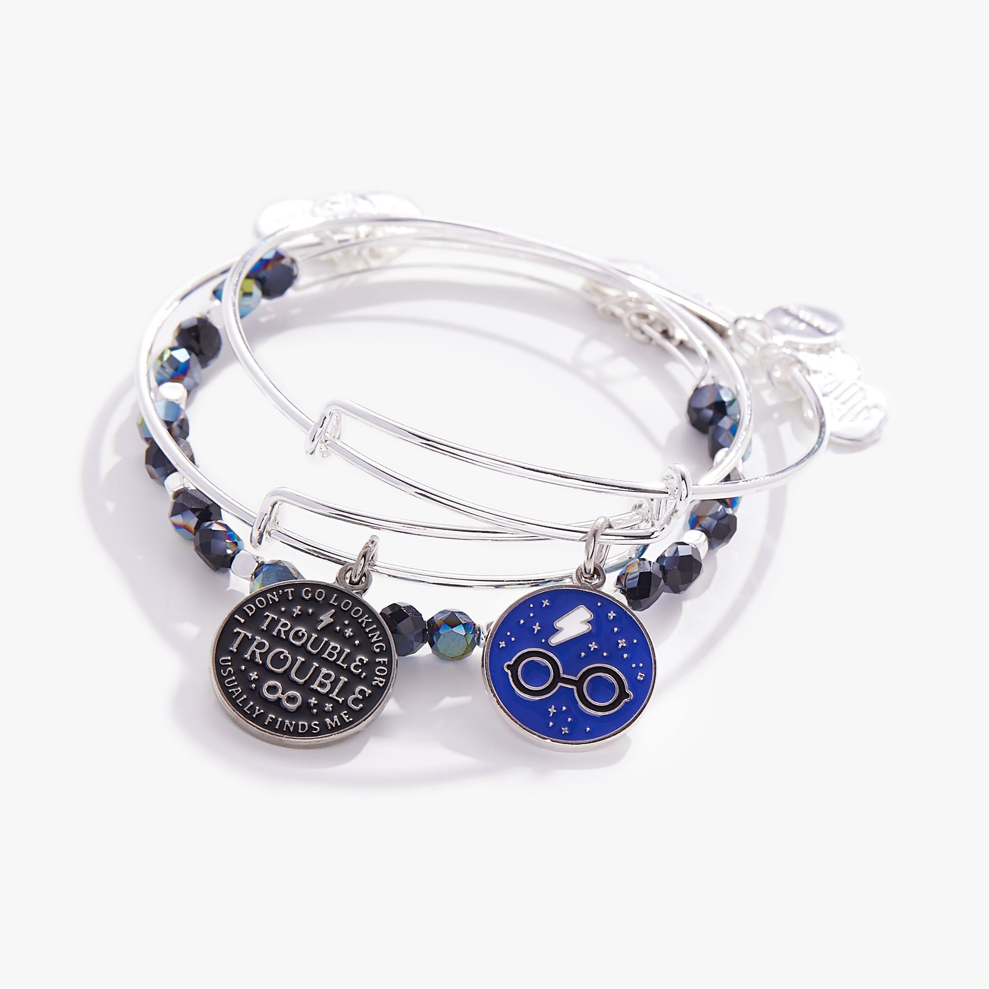 Harry Potter™ Charm Bangle Bracelets Set of 3 - Magical Jewelry for Fans, Wizards & Witches - Perfect for Cosplay, Halloween Costume & Gift Giving