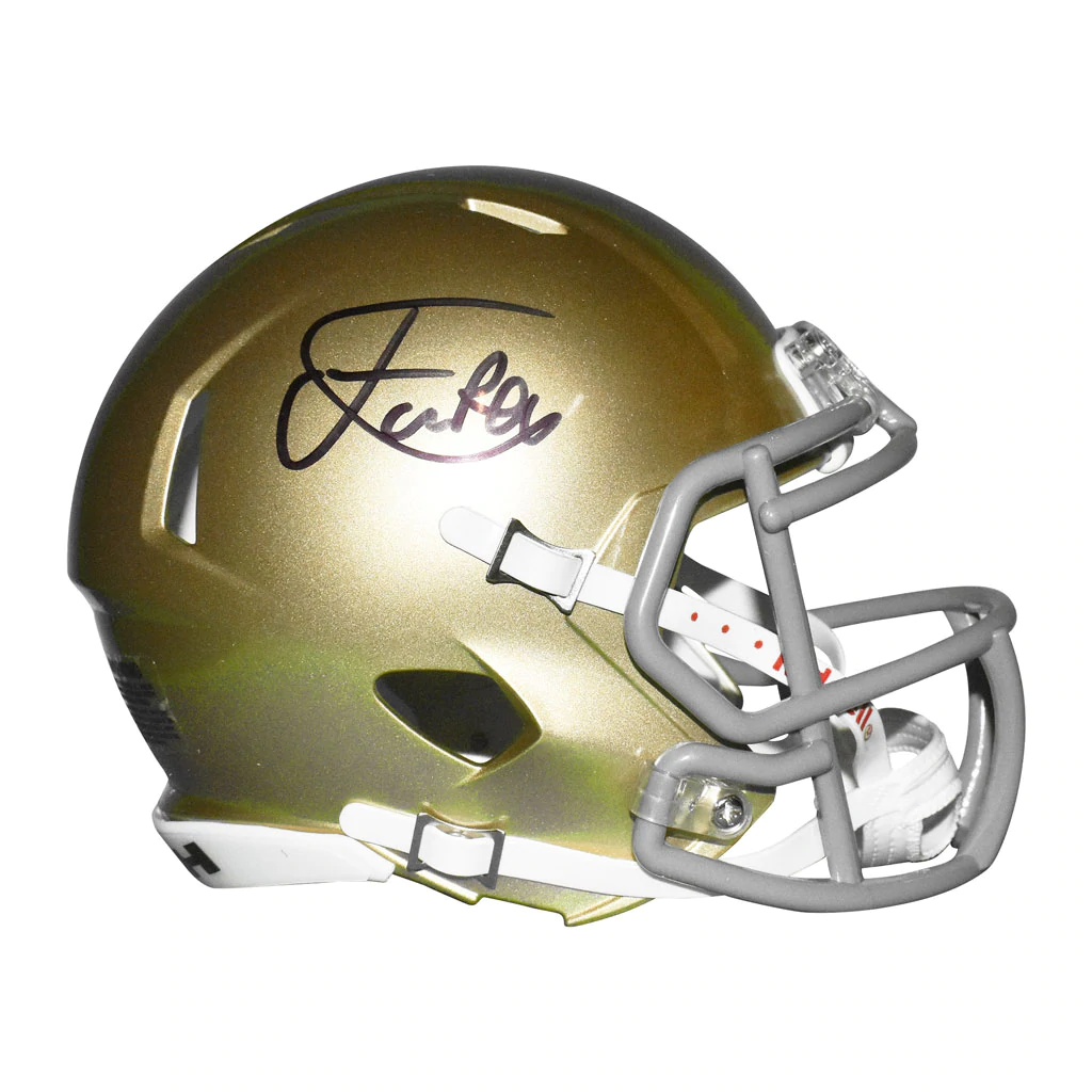 Authentic Isaiah Foskey Signed Notre Dame Fighting Irish Mini Football Helmet - Collectible Memorabilia for Sports Fans & Home Decor Display