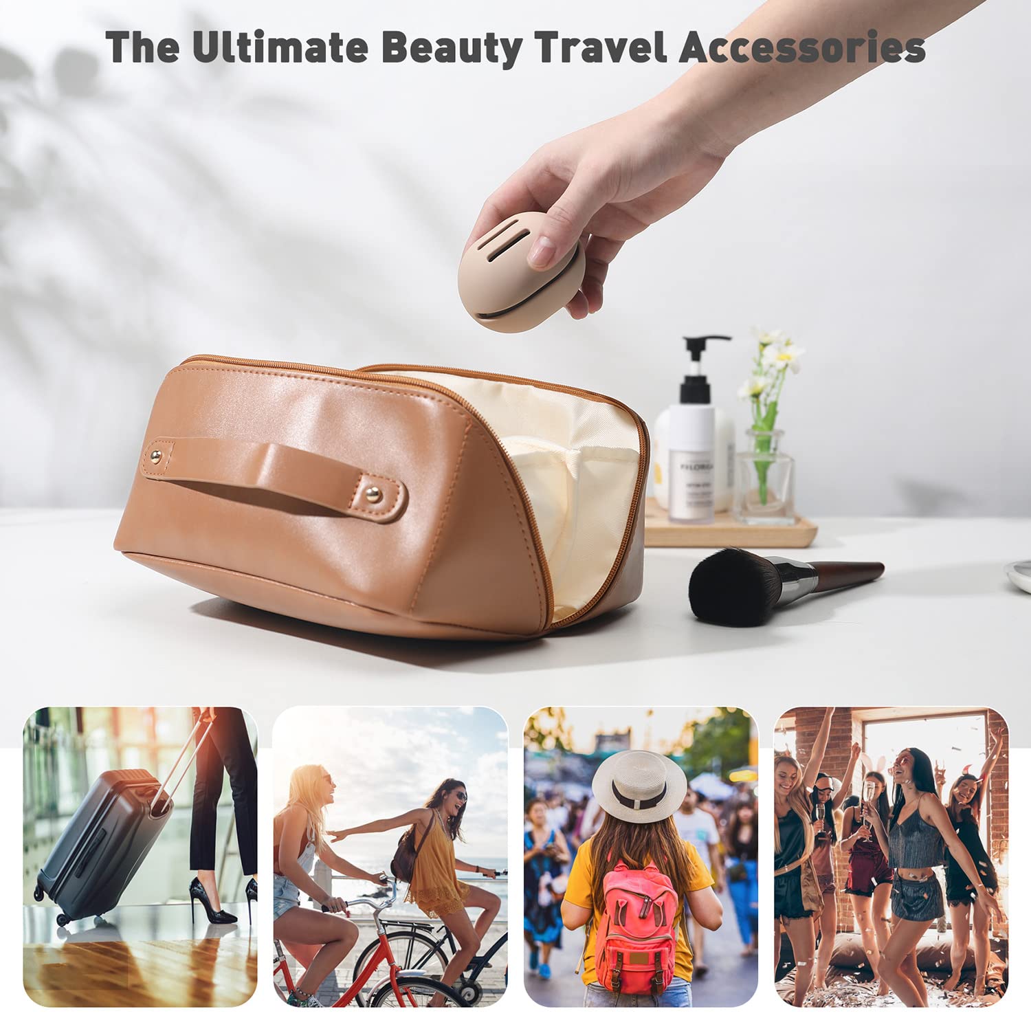 BEZOX Non-Latex Makeup Sponge with Holder - Soft, Skin-Friendly for Liquid Foundation & Travel
