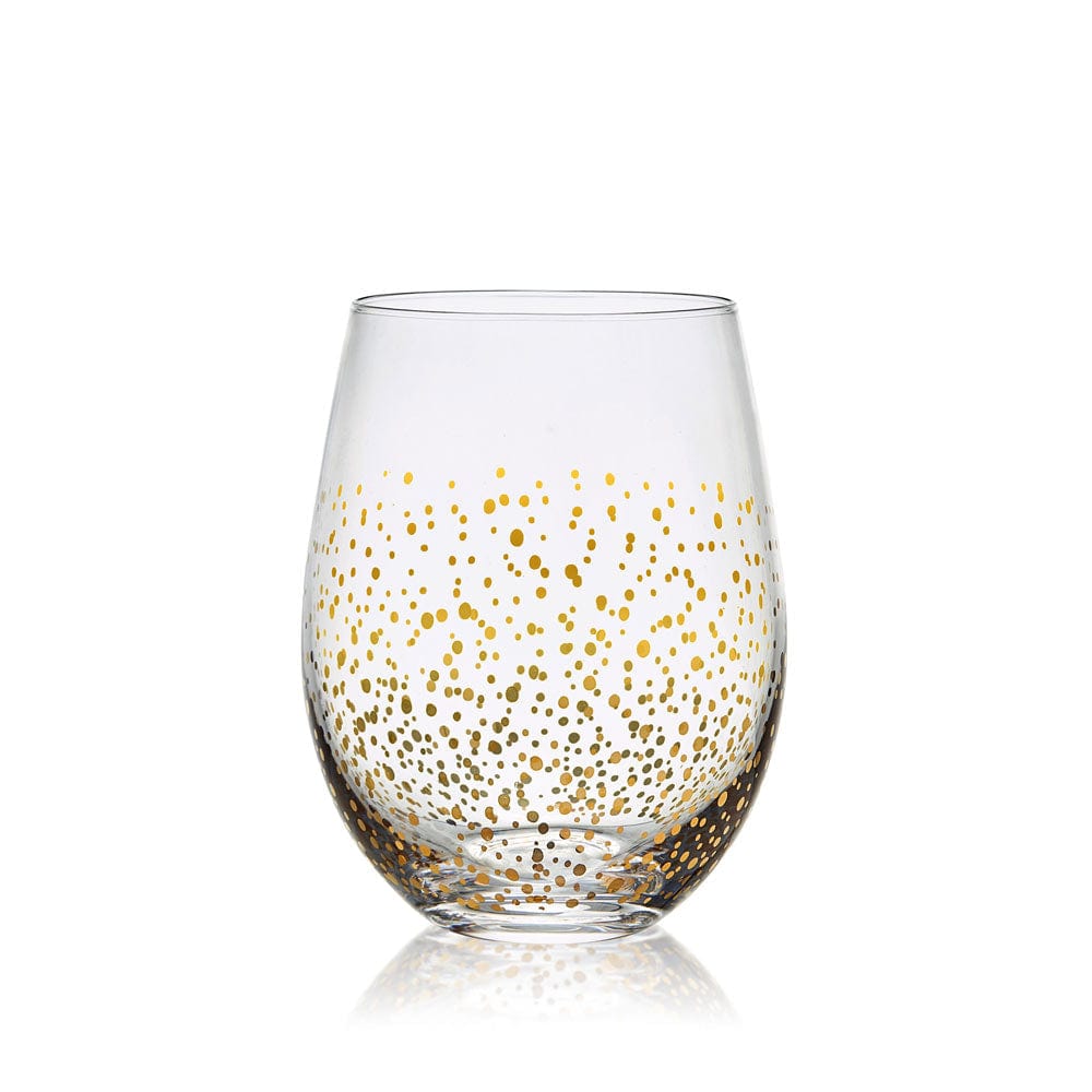 Elegant Set of 4 Stemless Wine Glasses for Parties, Weddings & Home Entertaining - Shatterproof & Dishwasher Safe