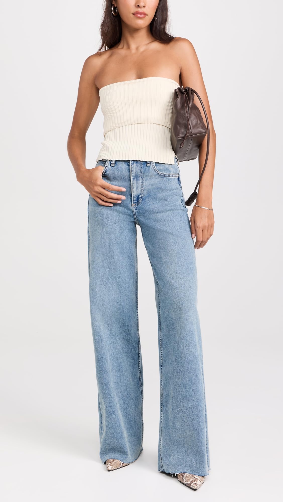 rag & bone Women's Flexi Sofie High Rise Full Length Wide Leg Jeans - Comfortable Stretch Denim for Casual Wear & Everyday Outfits