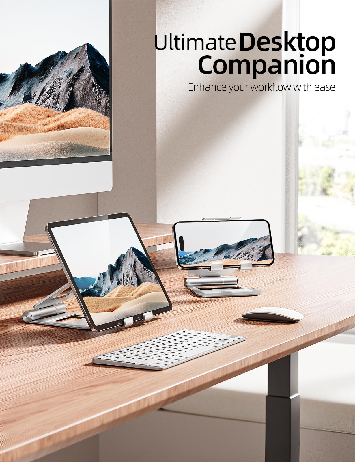 Nulaxy A5 Adjustable Foldable Tablet Stand Holder for iPad Pro 11/12.9, iPad Air 4/Mini, iPhone, Kindle, Nintendo Switch & 4-11