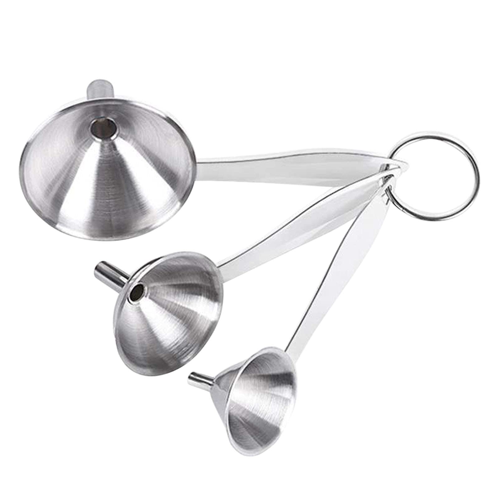 Stainless Steel 3-Piece Mini Milk Funnel Set for Kitchen, Bar & Dining - Perfect for Transferring Liquids, Oils, and Spices Safely