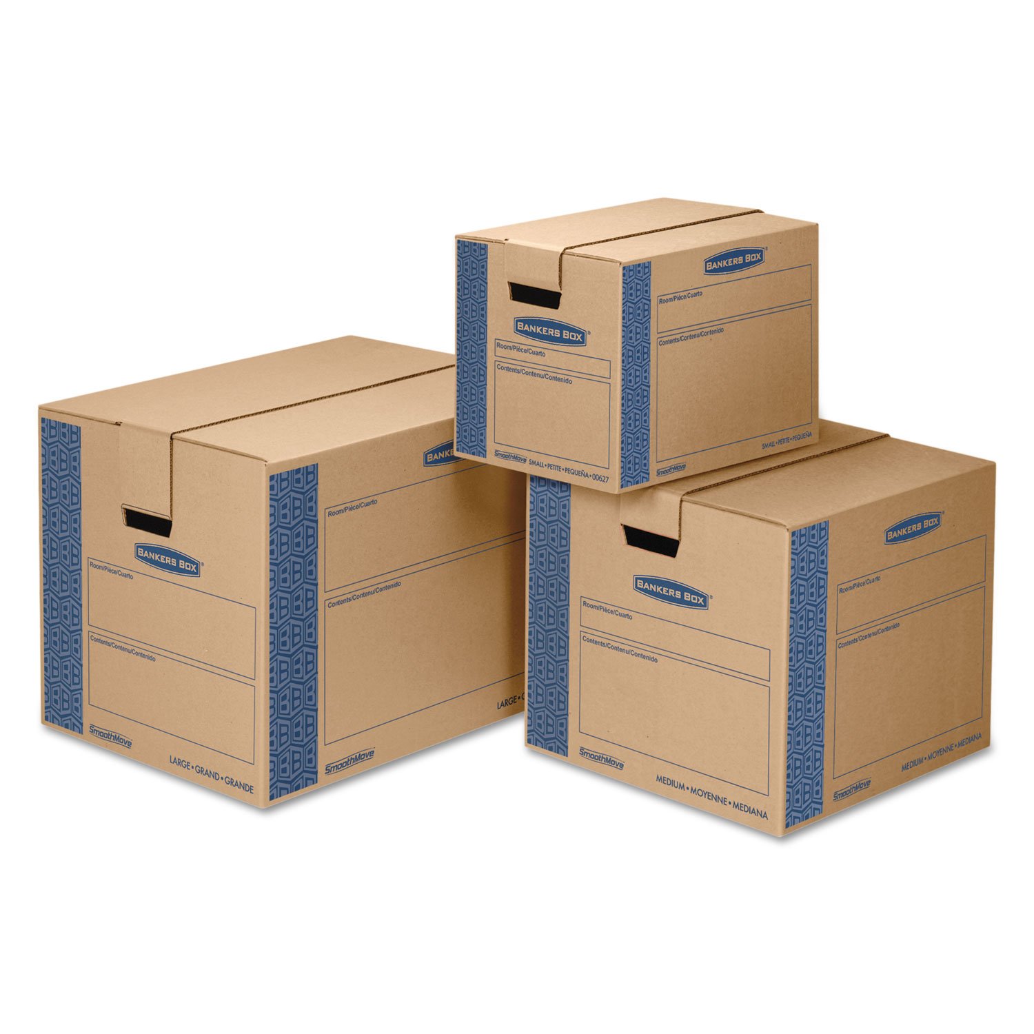 Bankers Box SmoothMove Prime Moving and Storage Boxes with Hinged Lid - 12