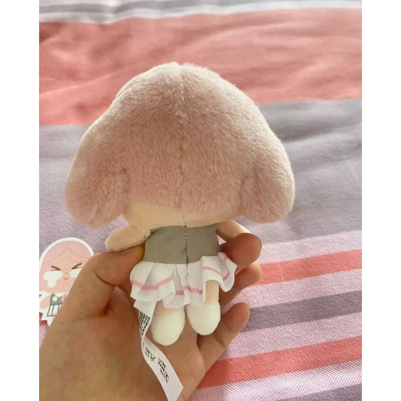 Crybaby Sunset Concert Plush Pendant Necklace - Pink & Grey Anime Kawaii Jewelry for Concerts, Cosplay & Gift Giving