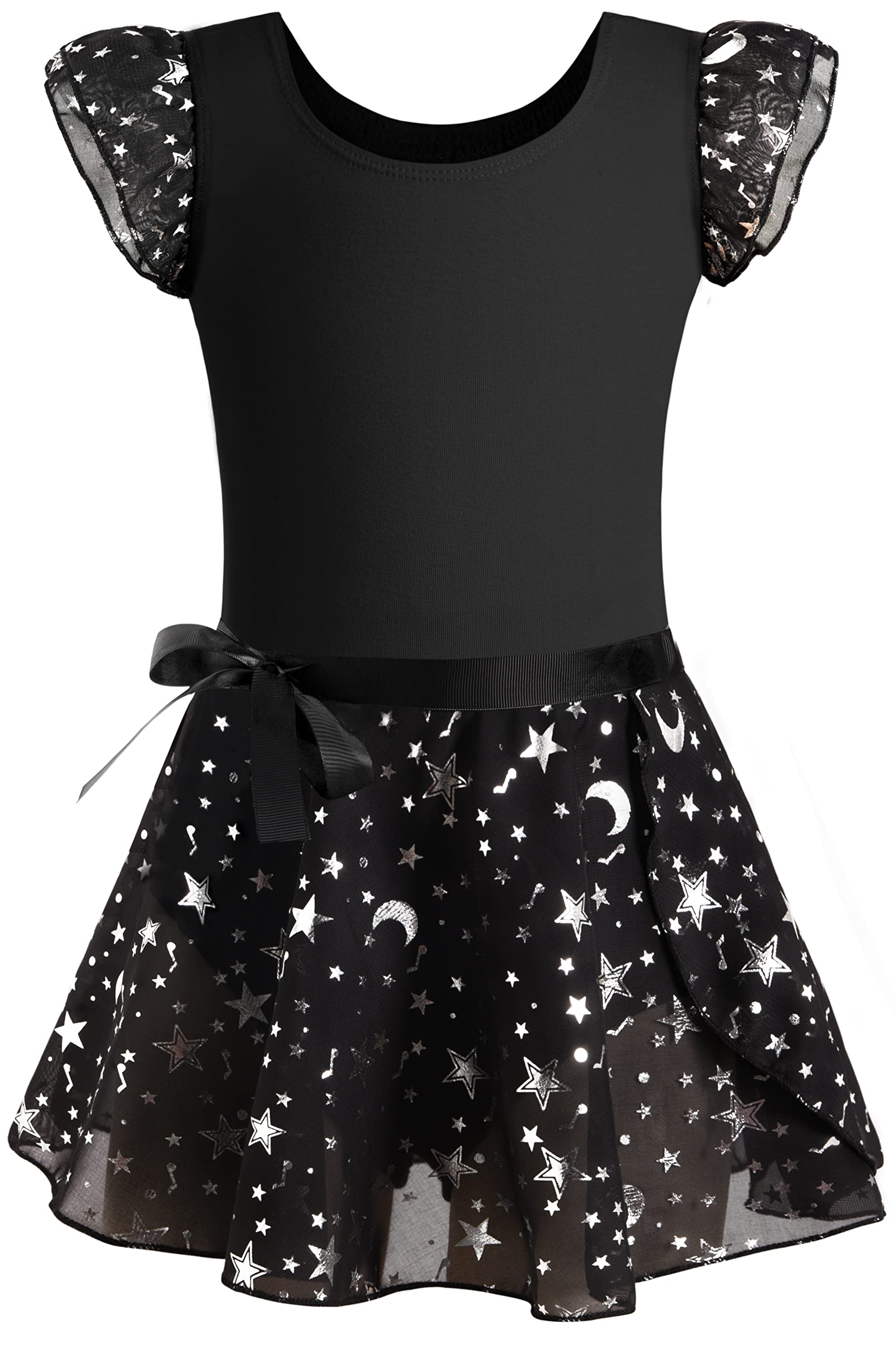 DANSHOW Girls Short Sleeve Ballet Leotard with Tutu Skirt - Kids Dance Costume for Ballet, Gymnastics & Performance - Perfect for Recitals, Competitions & Dance Classes