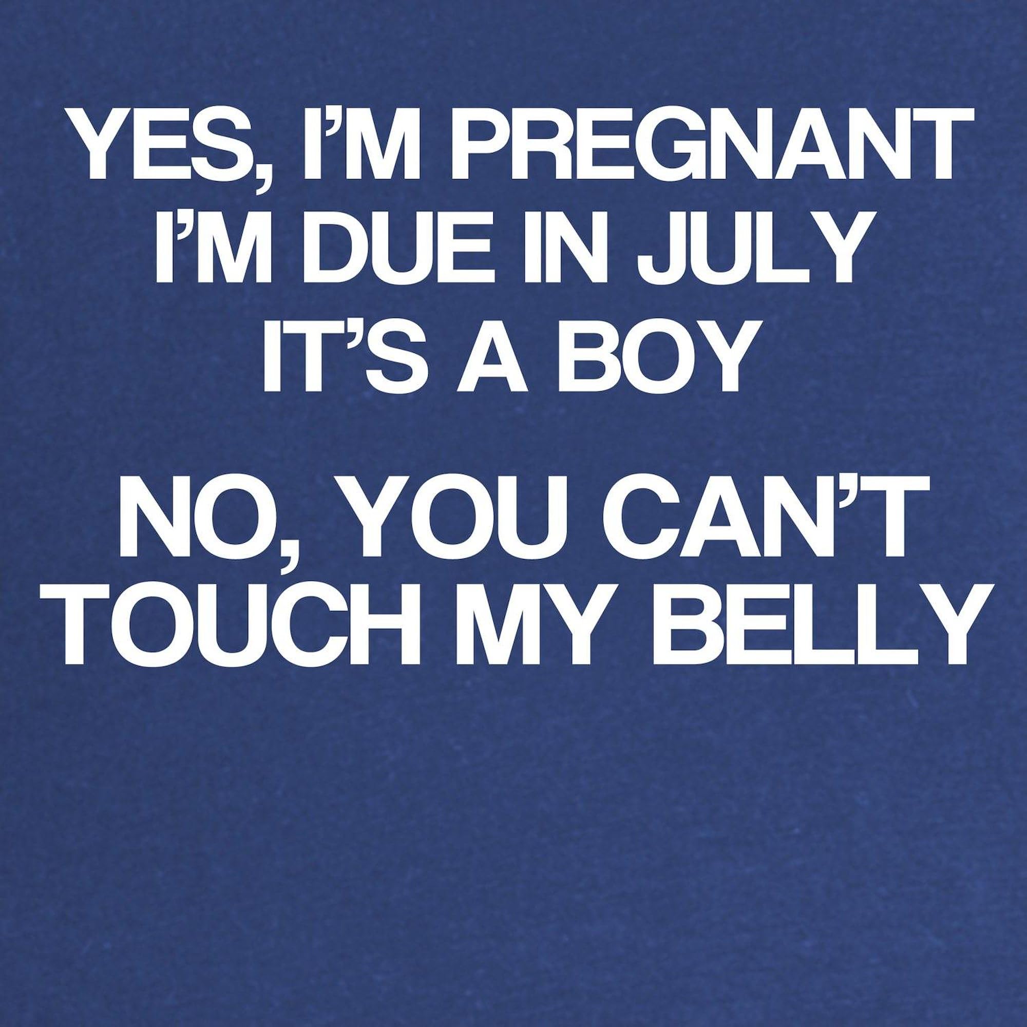 Funny Maternity T-Shirt for Women - July Baby Boy Design with Ruched Sides | Perfect for Pregnancy Announcements, Baby Showers & Maternity Photos