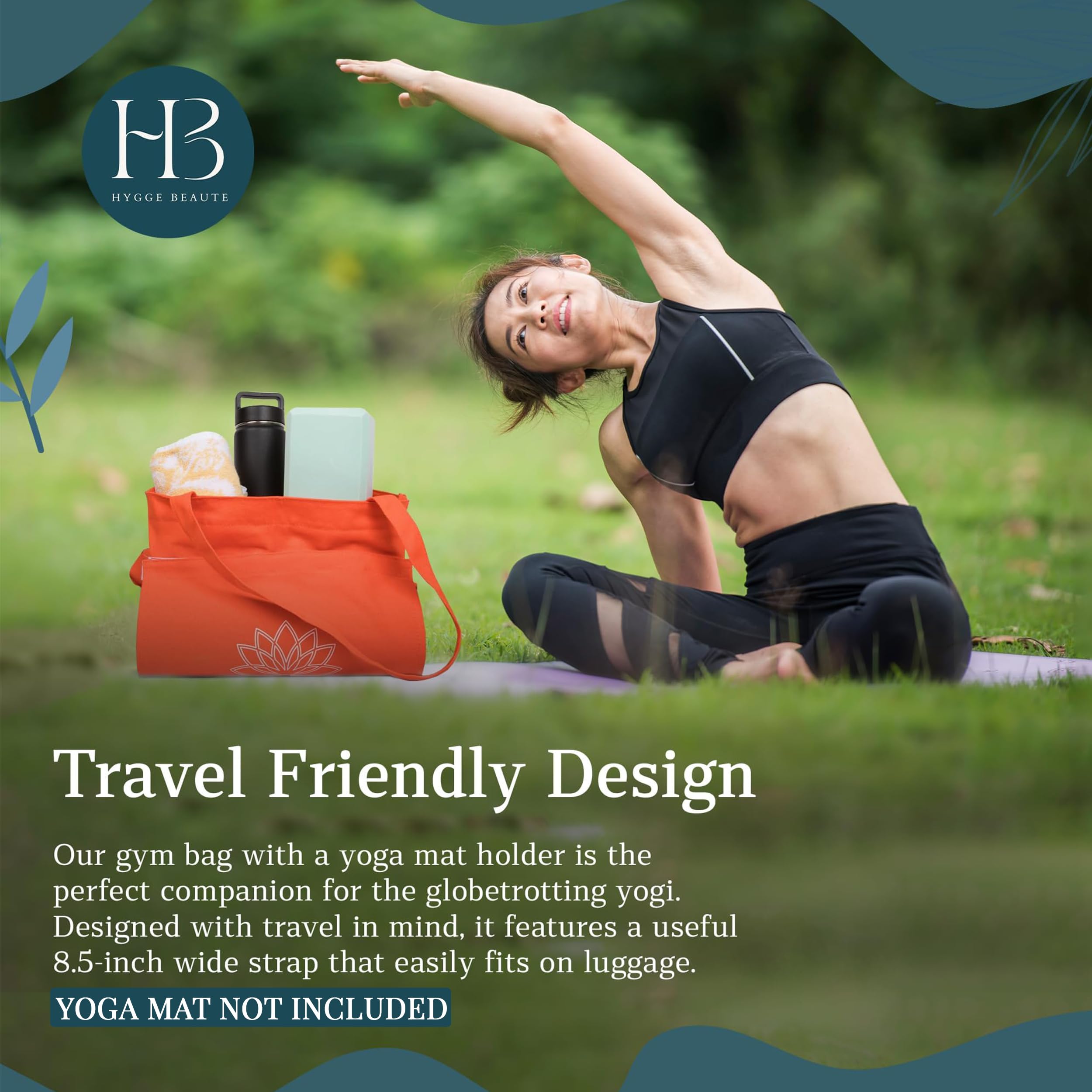 Premium Yoga Mat Bag for Women - Non-Slip Gym Tote with Pockets - Yoga Mat Carrier & Workout Bag - Fits All Standard Mats (5-8mm) - Perfect for Yoga Class, Gym, Travel & Outdoor Workouts