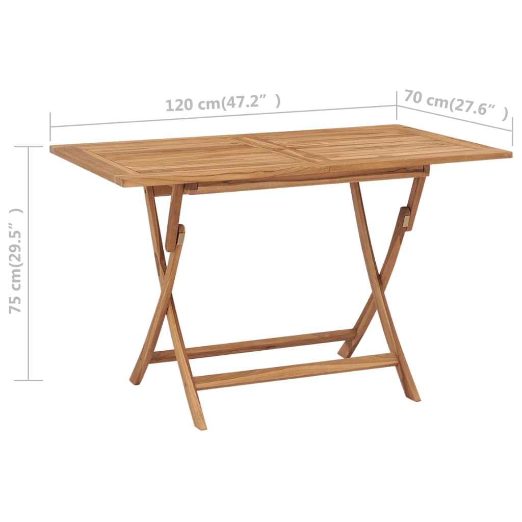 Premium Solid Teak Wood Folding Patio Table - Weatherproof Outdoor Dining Table with Umbrella Hole - Smooth Sanded Finish - Easy Assembly - 47.2
