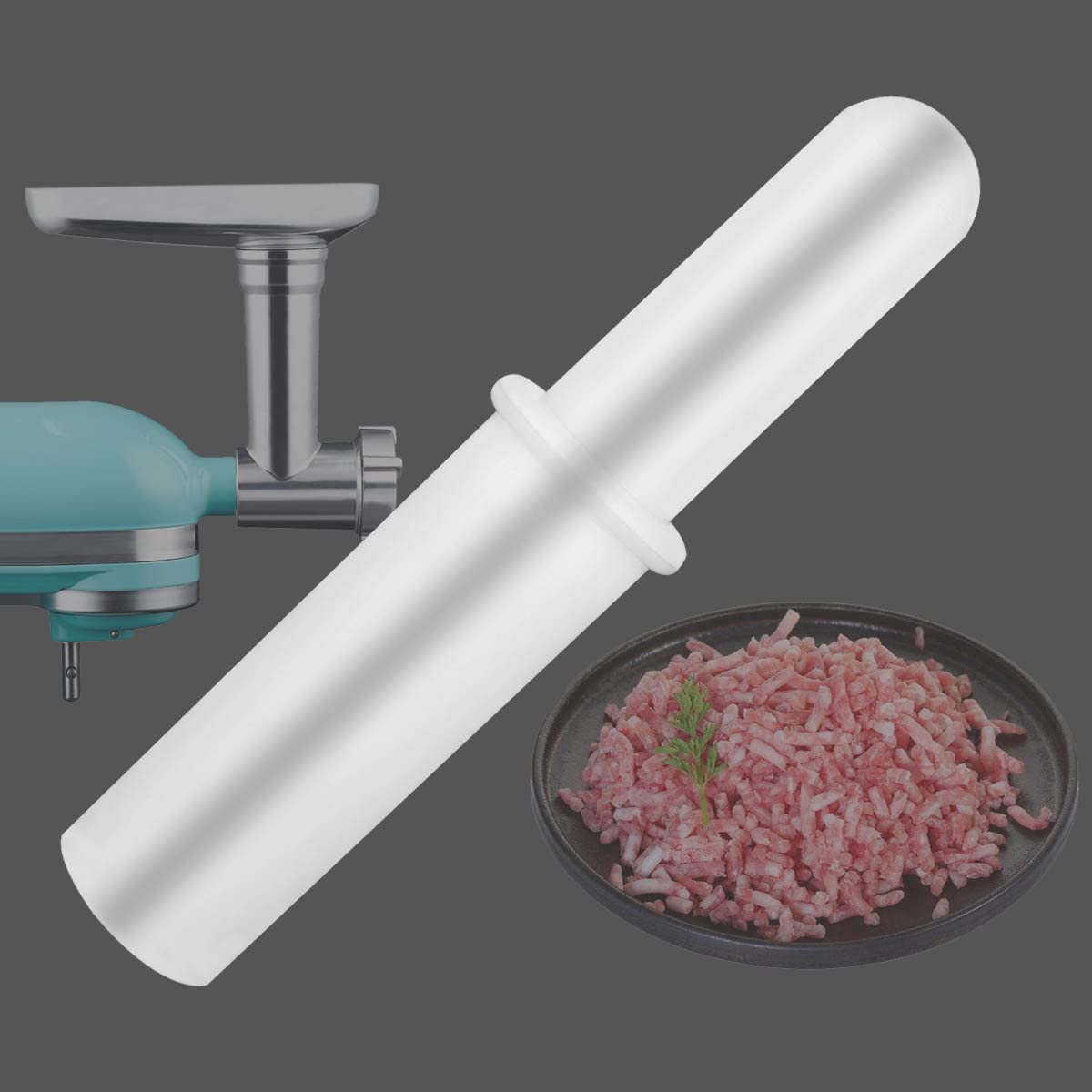 8.5 Inch Plastic Meat Pusher for Sausage Maker & Meat Grinders - Food Grade Safe - Perfect for Home Kitchen, Butcher Shop & Sausage Making Accessories