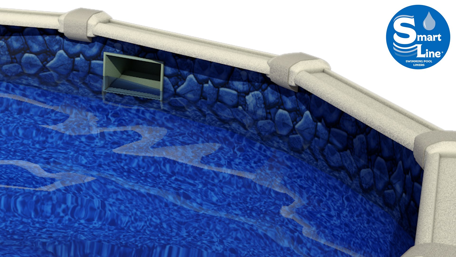 Smartline Boulder Swirl 18-Foot Round Pool Liner | UniBead Style | 52-Inch Wall Height | 25 Gauge Virgin Vinyl | Above-Ground Swimming Pool Accessories | Universal Gasket Kit Included | Perfect for Backyard Summer Fun, Family Gatherings & Outdoor Relaxation
