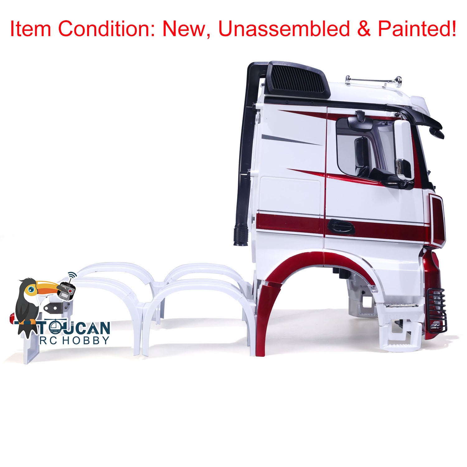 1/14 Scale 6x6 RC Tractor Truck Painted Plastic Cabin Body Shell Set - Compatible with 6X4 Radio Controlled Electric Car Hobby Models | Perfect for Off-Road Racing, Crawling & RC Truck Enthusiasts
