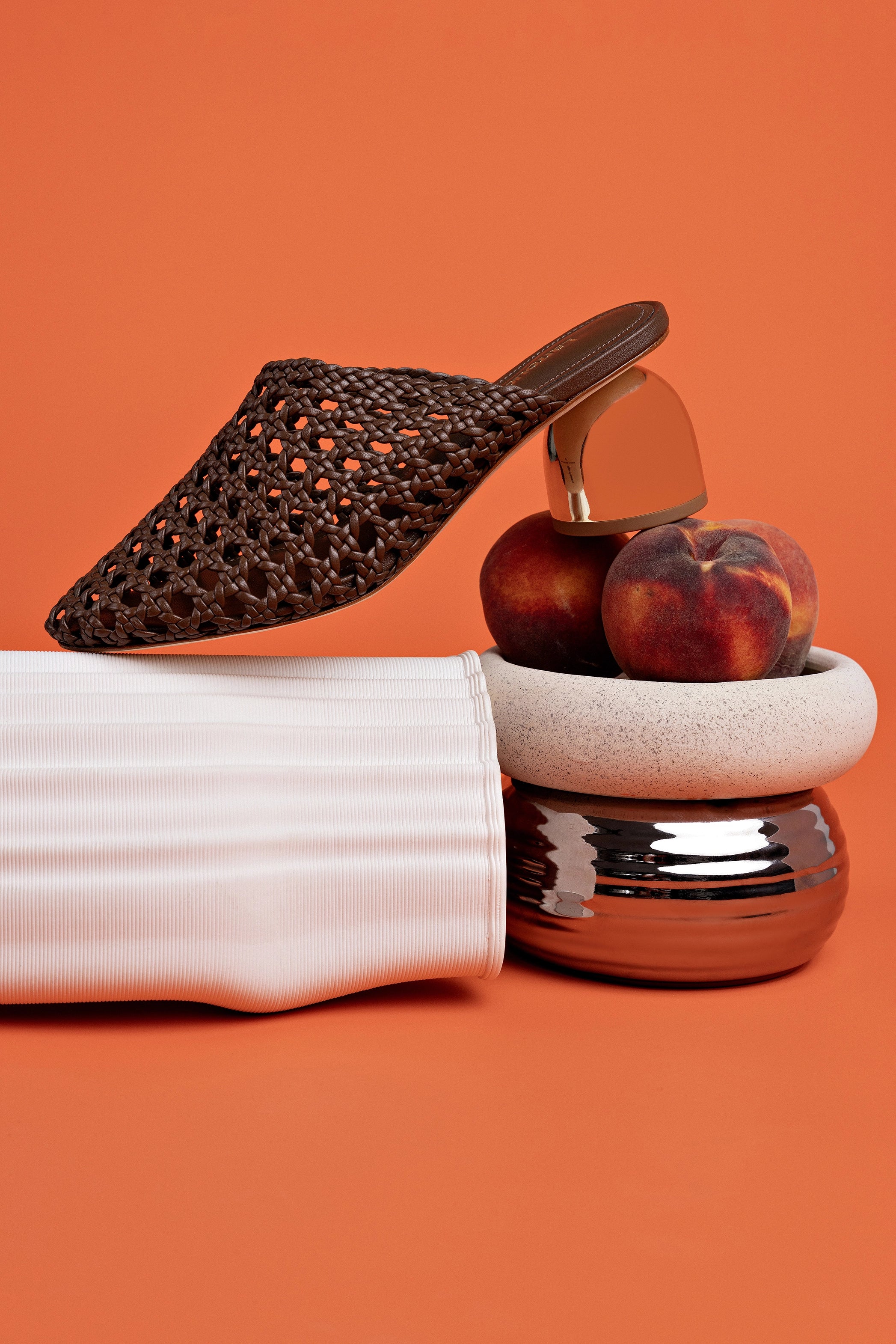 Dew Drop Macrame Mule Shoes - Handmade Burnt Umber Leather Bohemian Slip-On Sandals for Women | Perfect for Summer, Beach, and Casual Outings