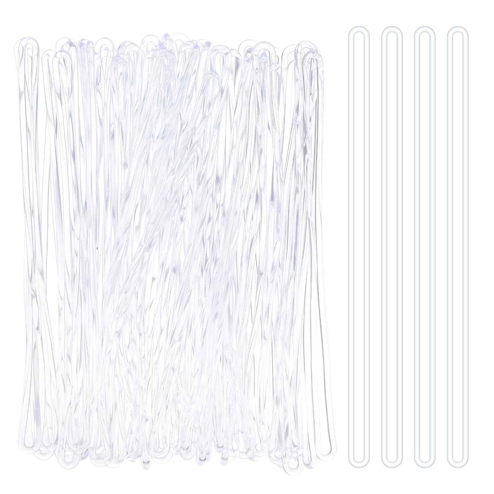 100 Pcs Clear Luggage Tag Loops - 5.9 Inch Durable Bag Tag Straps for Backpacks, Suitcases & ID Badge Holders - Perfect for Travel, Office & Event Organization