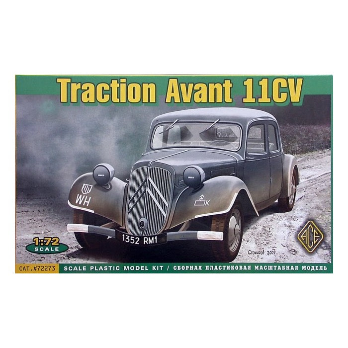 1/72 Scale German Traction Avant 11CV Staff Car Diecast Model - Ace Models 72273 - WWII Military Vehicle Collectible for Display & Diorama Scenes