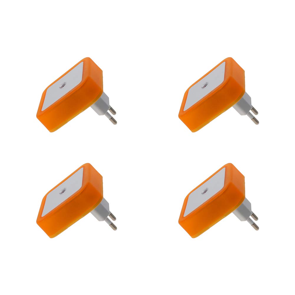 **Othmro 4-Pack ABS Plug-in Night Light, Warm White LED Christmas Light Bulb with Auto Dusk-to-Dawn Sensor, L65×W65×H68, Yellow EU Plug – Perfect for Bedroom, Kitchen, Hallway, Nursery & Stairway Lighting**