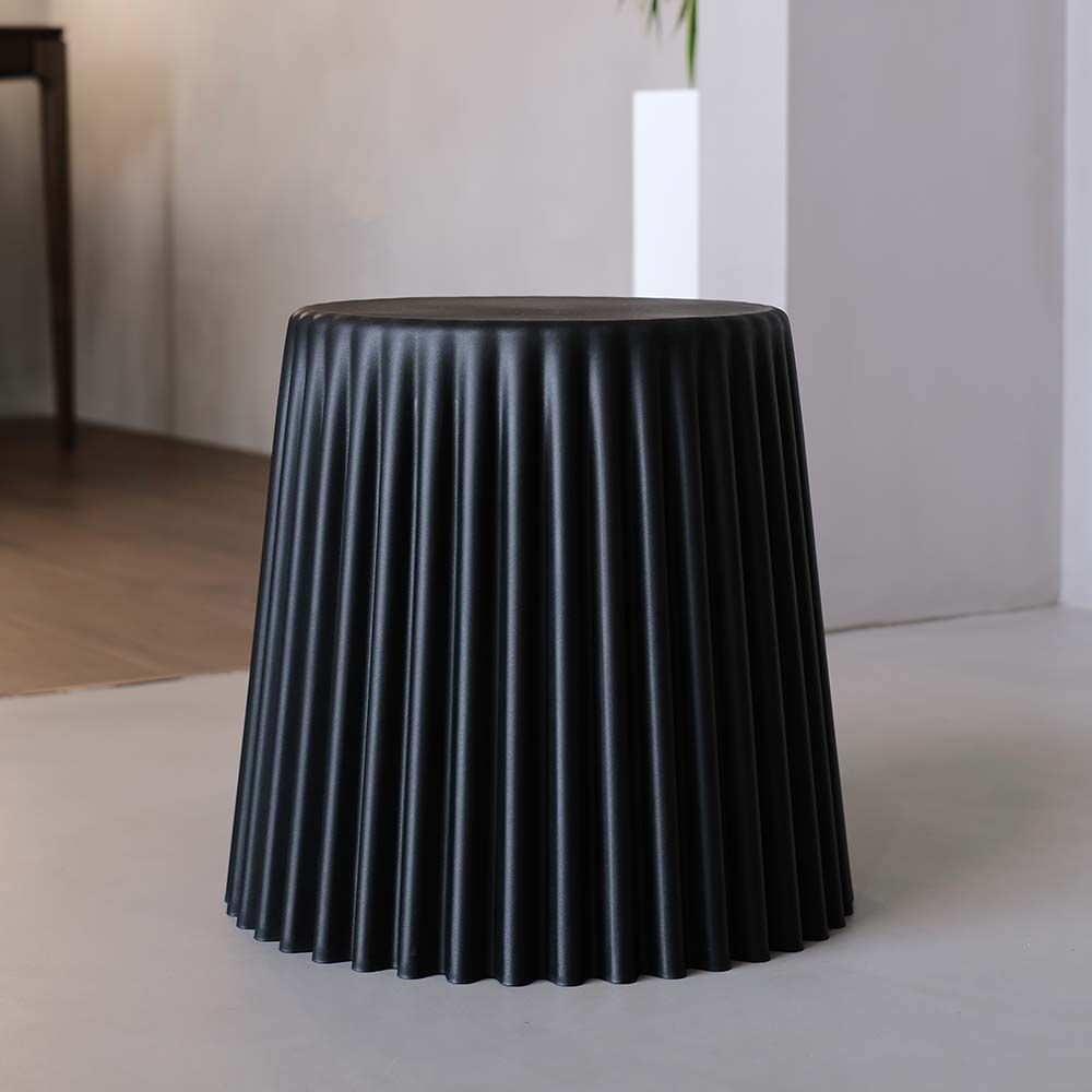 2-Pack Black Plastic Cupcake Bar Stools - Durable & Stylish Foot Stools for Kitchen, Bar, or Dining Room Decor